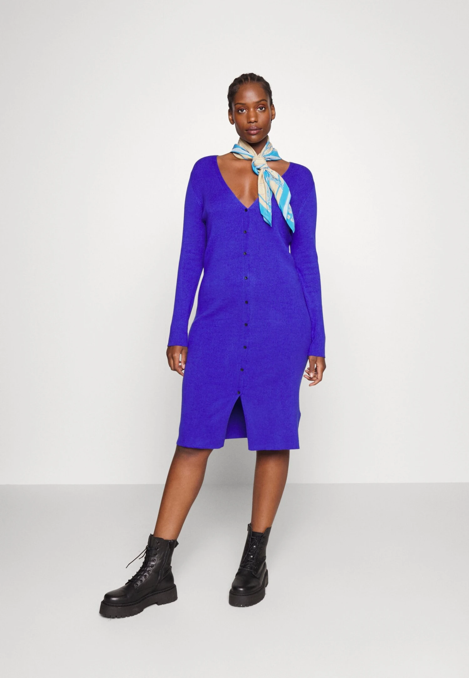 Gebreide Jurk - Blue 2 Gebreide Jurk - Blue - Afbeelding 2