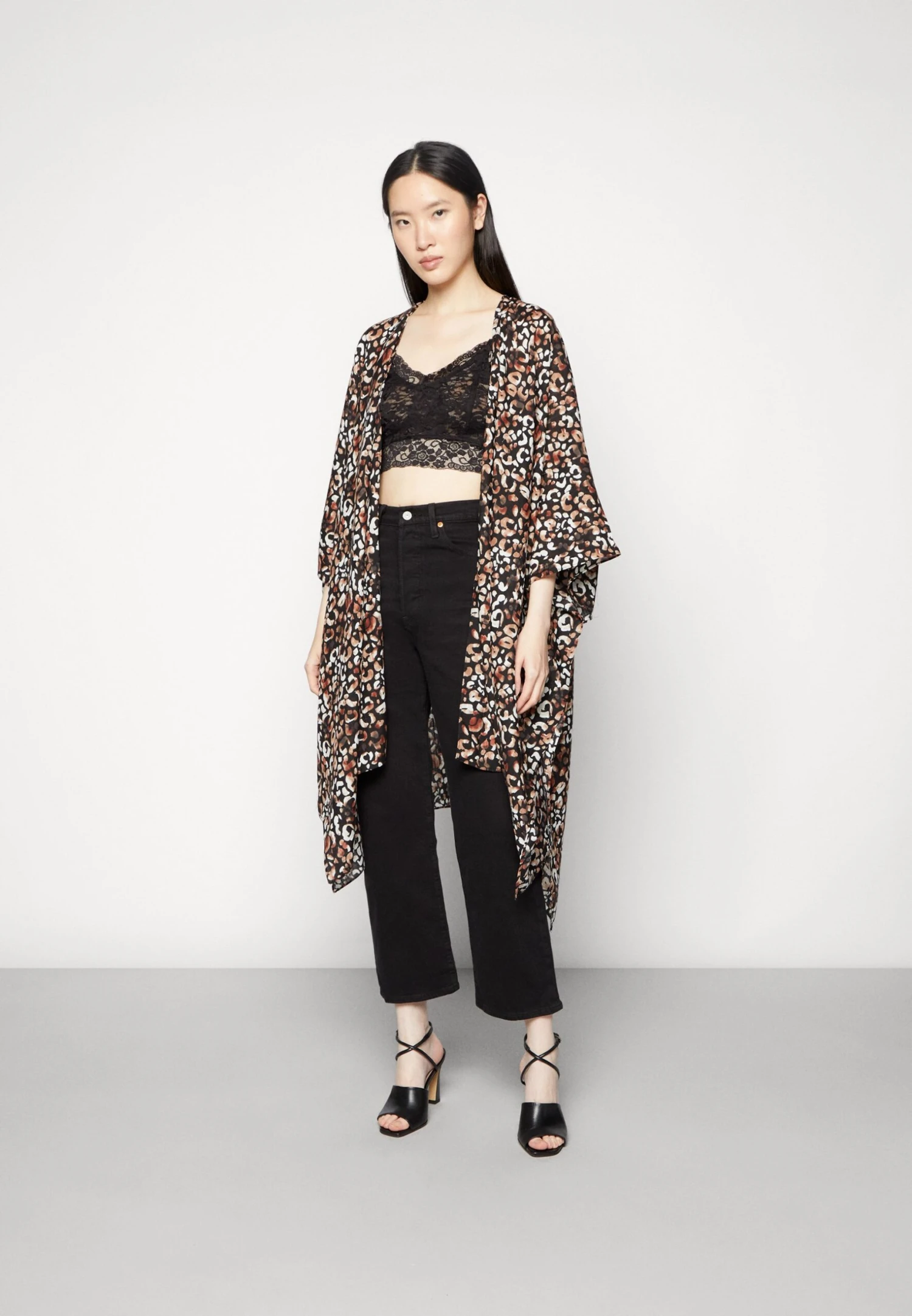 Anna Field Poncho - Brown/Black 1 Anna Field Poncho - Brown/Black