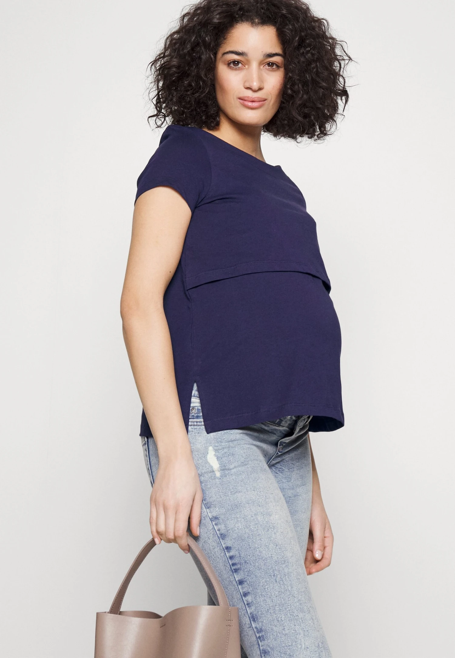 Maternity Long Tee- T-Shirt Basic - Dark Blue 4 Maternity Long Tee- T-Shirt Basic - Dark Blue - Afbeelding 4
