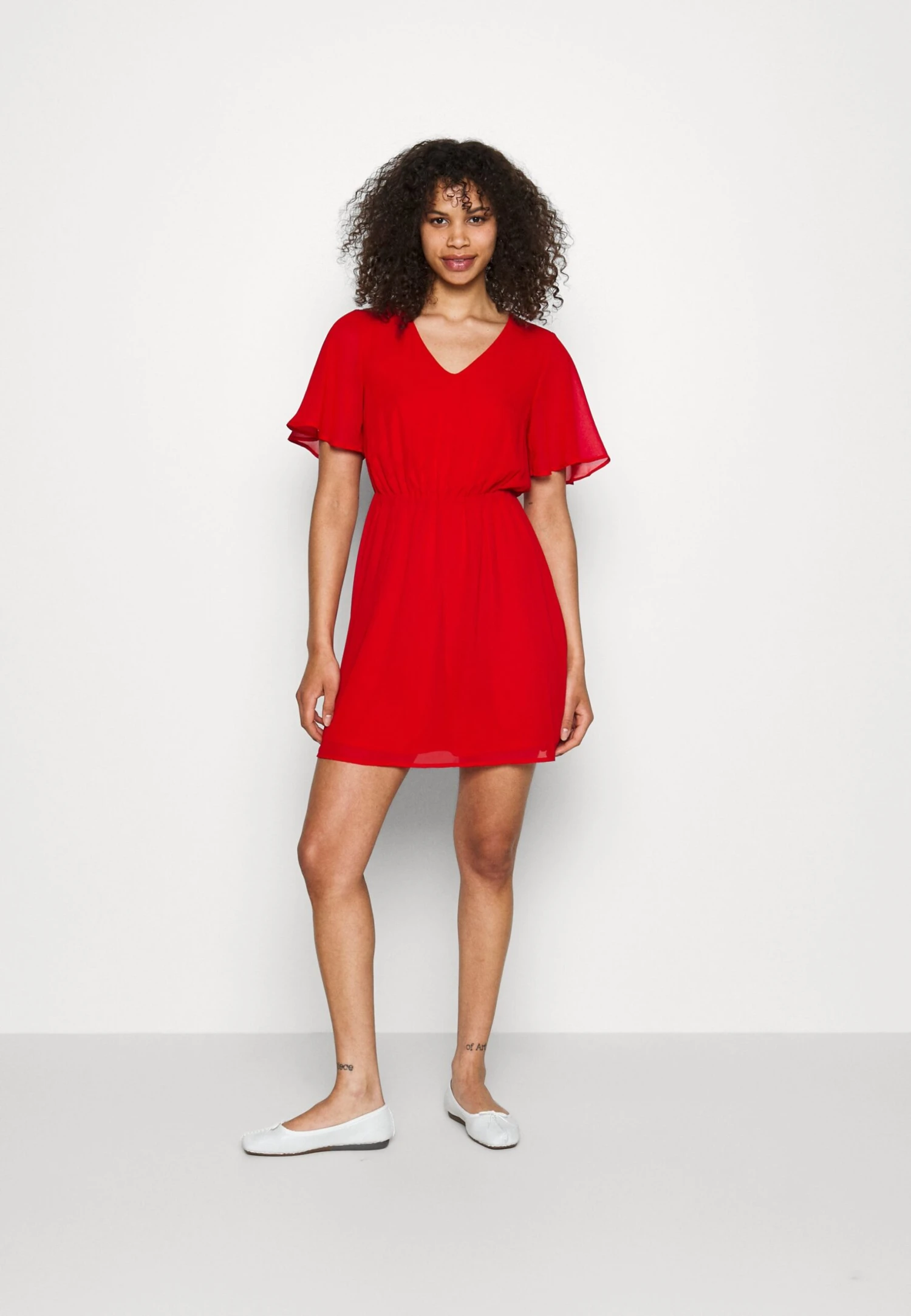 Anna Field V-Neck Sleeve Dress- Jurk -Dark Red 3 Anna Field V-Neck Sleeve Dress- Jurk -Dark Red - Afbeelding 3