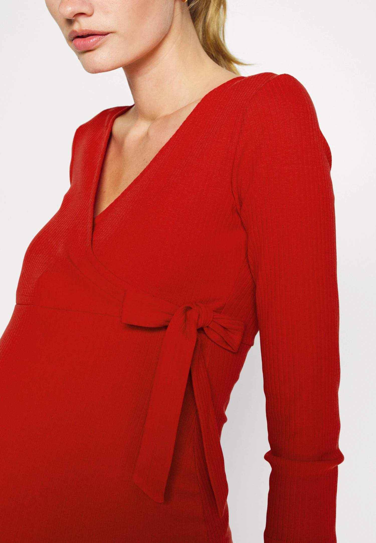 Wrapped Dress - Jerseyjurk - Red 5 Wrapped Dress - Jerseyjurk - Red - Afbeelding 5