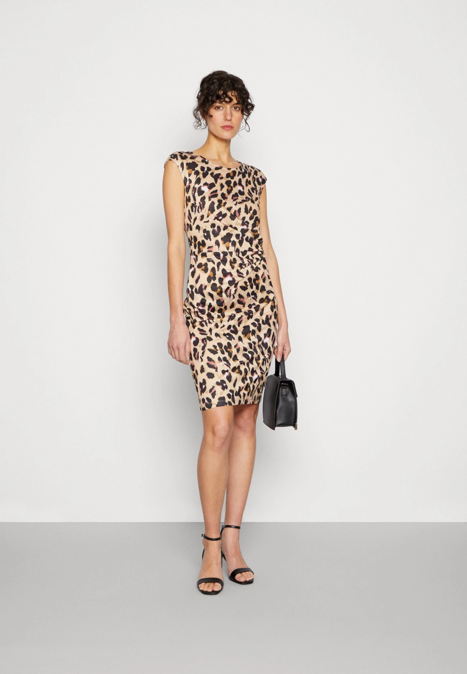 Anna Field Jerseyjurk - Black/Beige/Multi-Coloured 5 Anna Field Jerseyjurk - Black/Beige/Multi-Coloured - Afbeelding 5