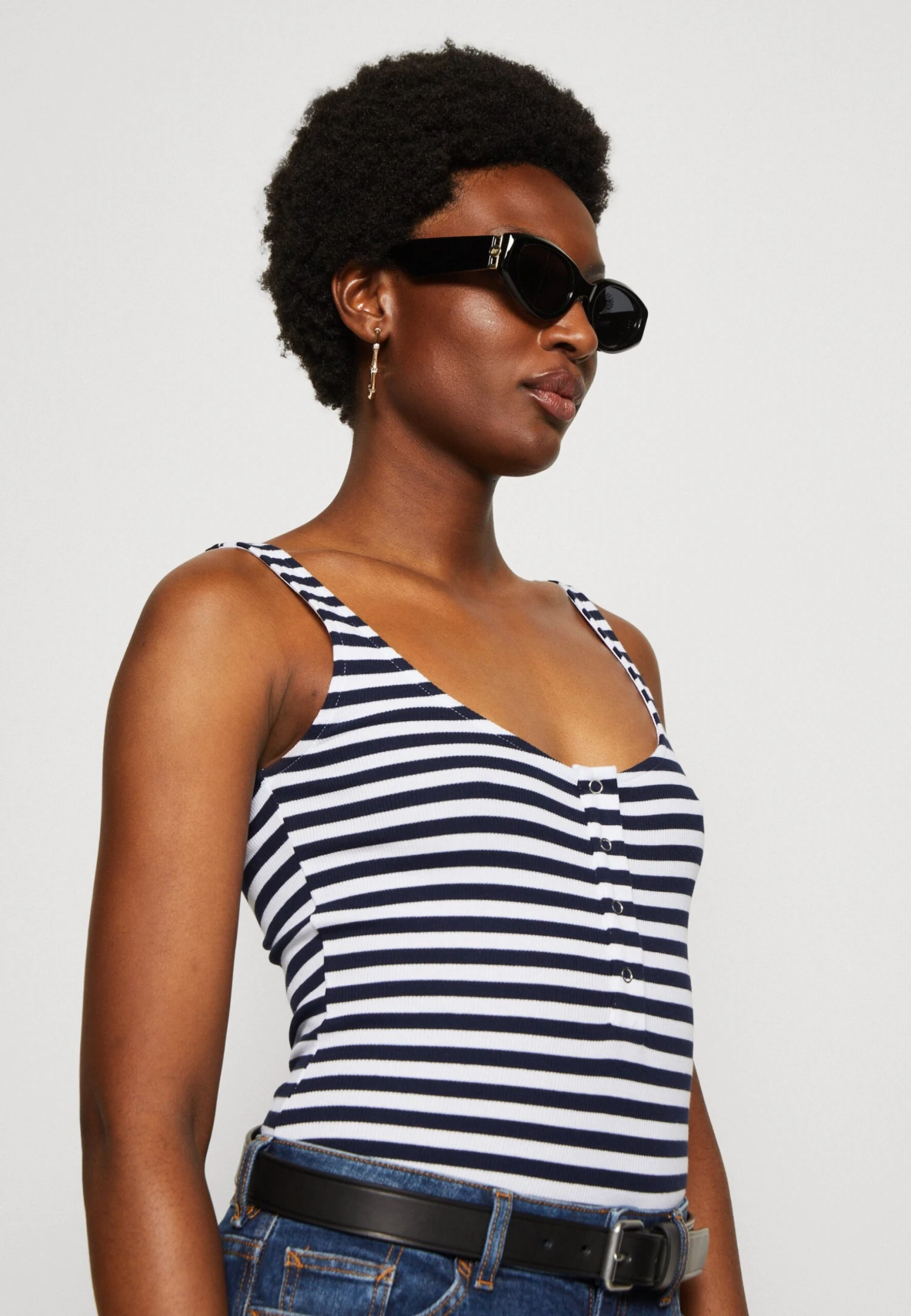 Anna Field Top - White/Blue 4 Anna Field Top - White/Blue - Afbeelding 4