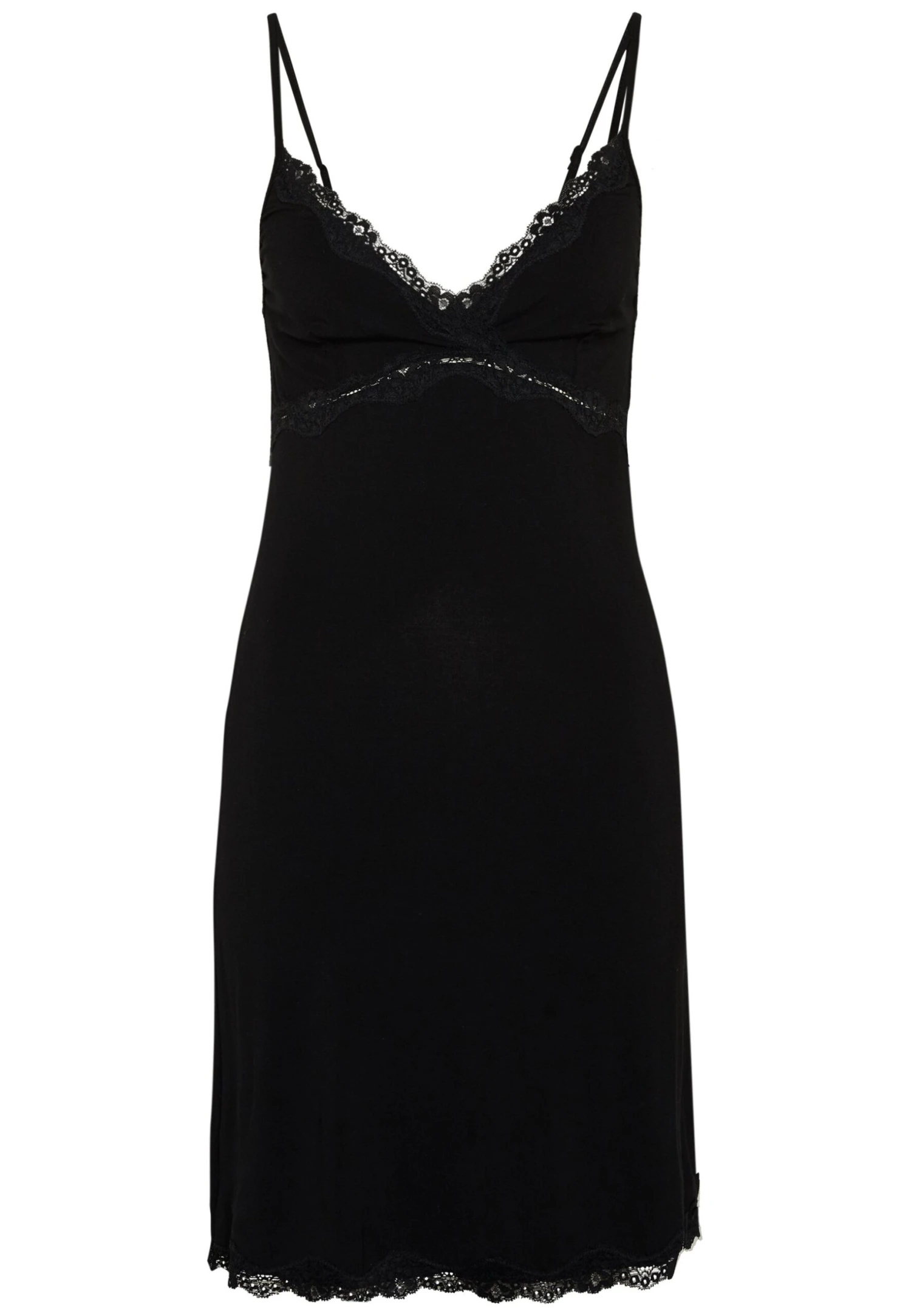 Anna Field Heidi Short Sleeves Viscose Nightdress - Nachtjapon - Black 4 Anna Field Heidi Short Sleeves Viscose Nightdress - Nachtjapon - Black - Afbeelding 4