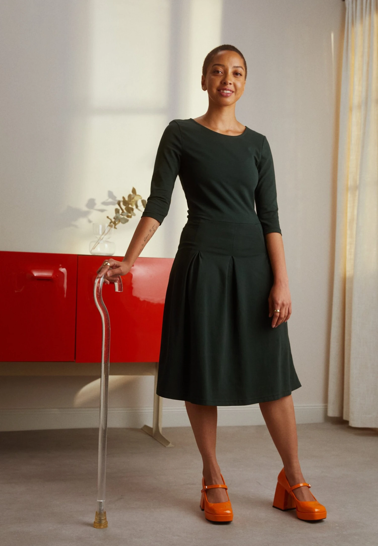 Anna Field Jerseyjurk - Dark Green 1 Anna Field Jerseyjurk - Dark Green