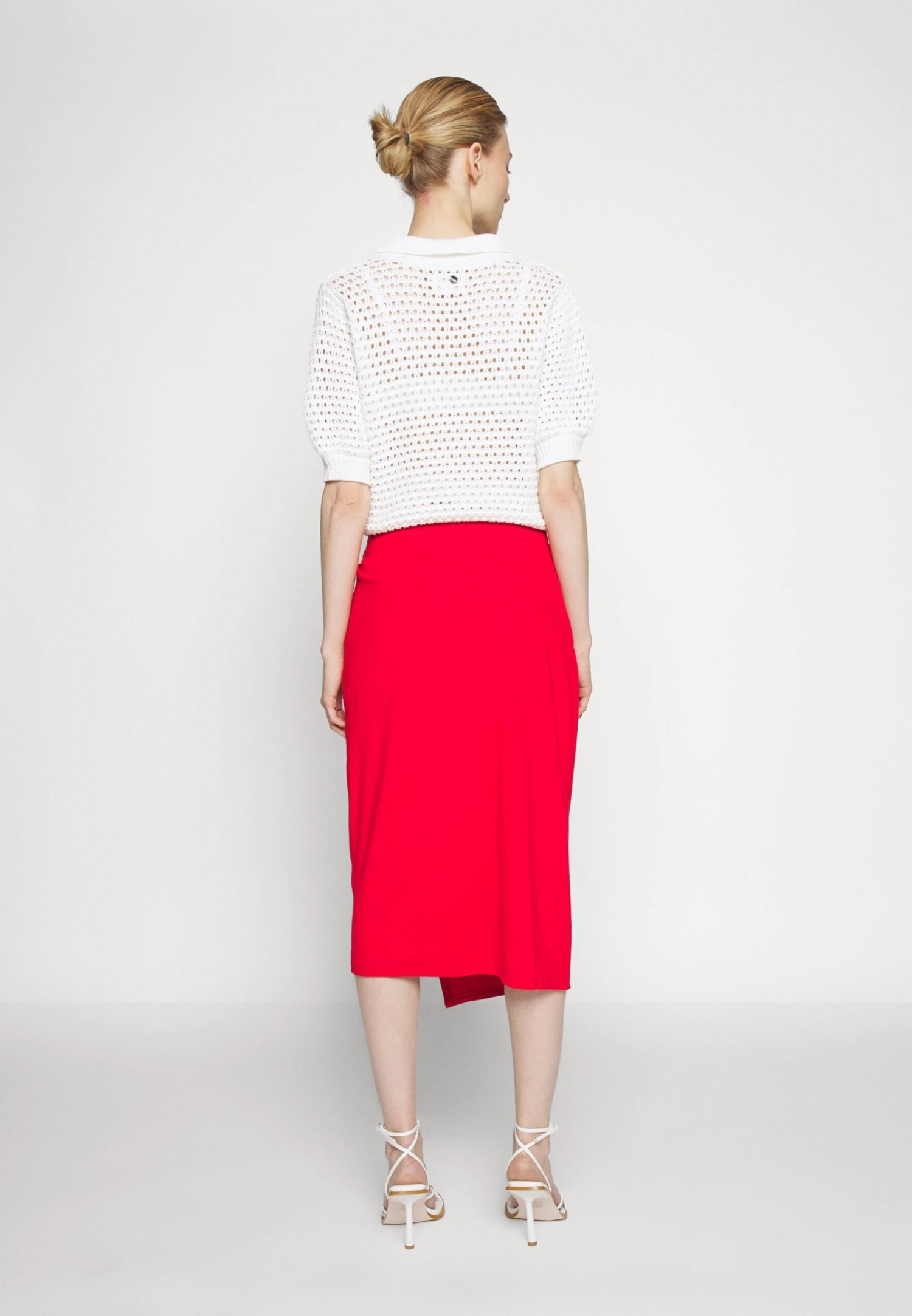 Anna Field Front Knot Midi Skirt - Kokerrok - Red 4 Anna Field Front Knot Midi Skirt - Kokerrok - Red - Afbeelding 4