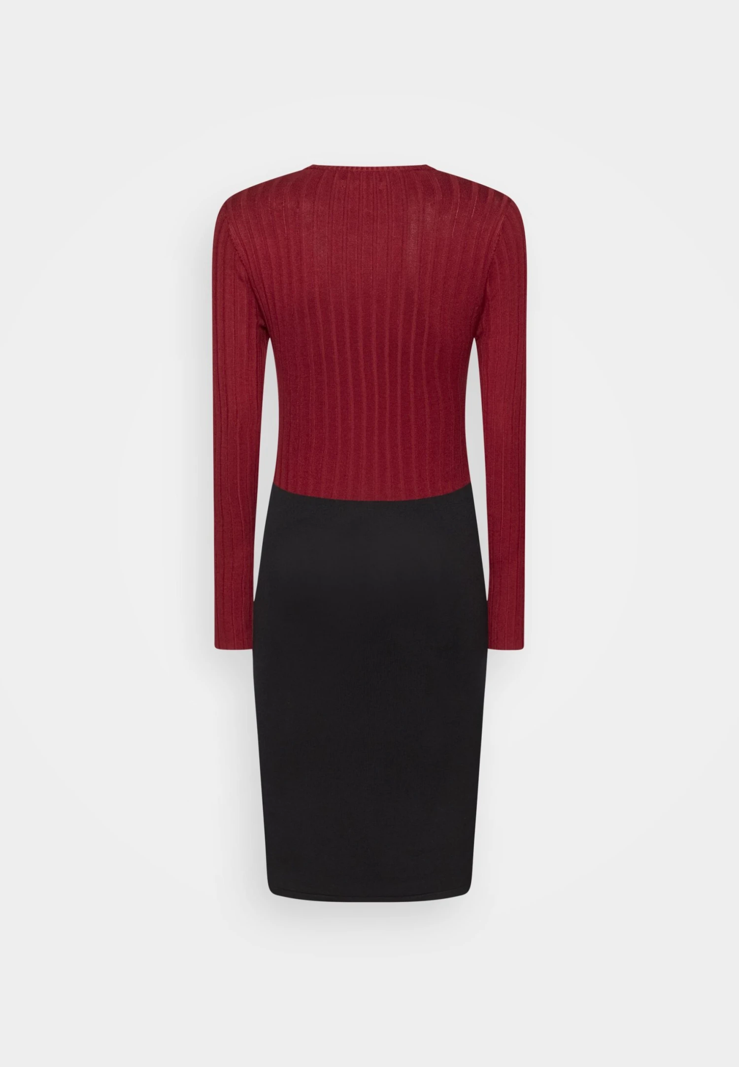 Anna Field Crew Ausschnitt Ripp Top Bodycon Mini Strickkleid - Etui-Jurk - Dark Red/Black 2 Anna Field Crew Ausschnitt Ripp Top Bodycon Mini Strickkleid - Etui-Jurk - Dark Red/Black - Afbeelding 2
