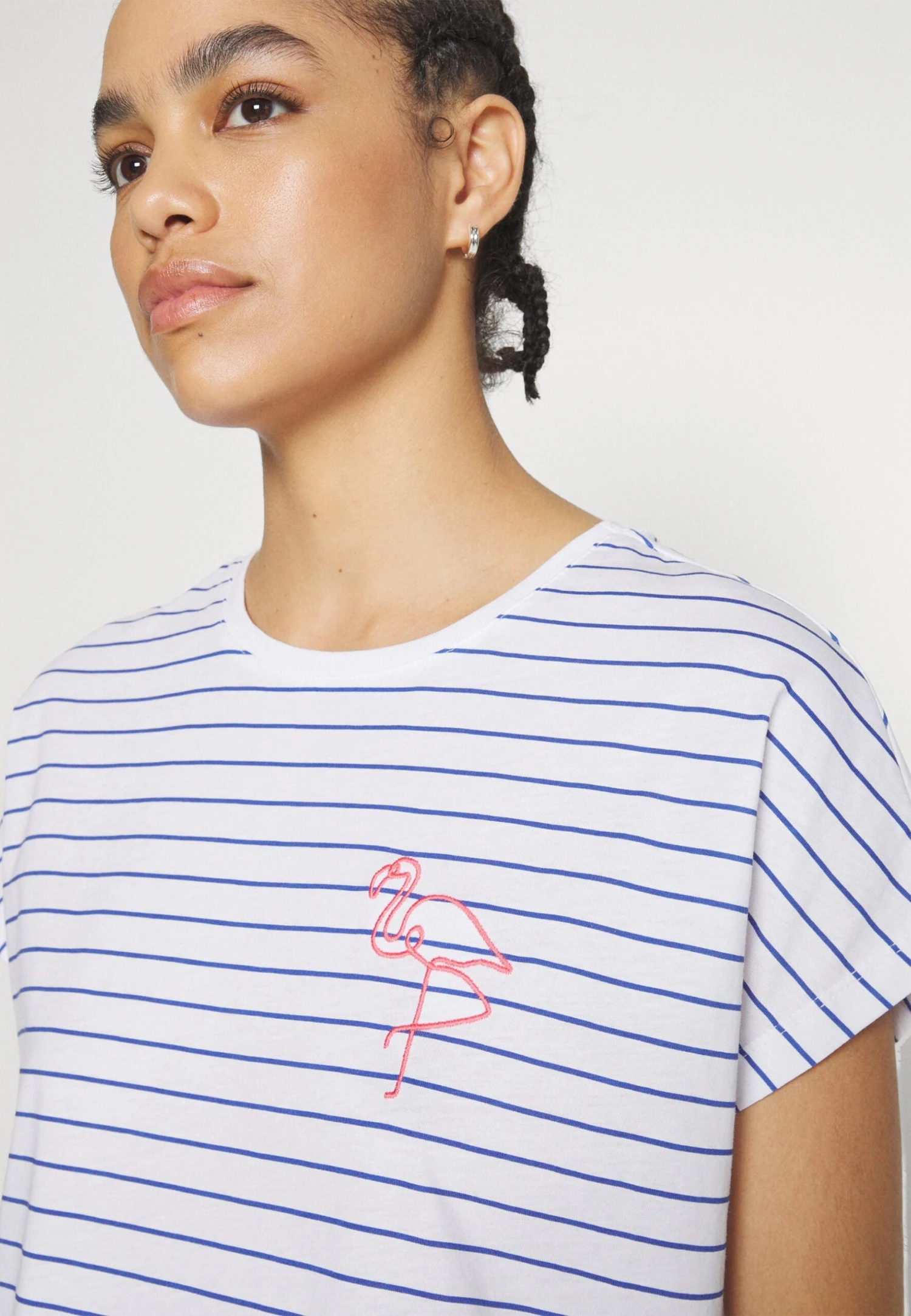 Anna Field Placed Stripe Flamingo Francesca- T-Shirt Print - White 7 Anna Field Placed Stripe Flamingo Francesca- T-Shirt Print - White - Afbeelding 7