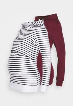 2 Pack - Hoodie - Black-White/Bordeaux -Anna Field Winkel 2aebb9b57d85428c81357794d6525c23
