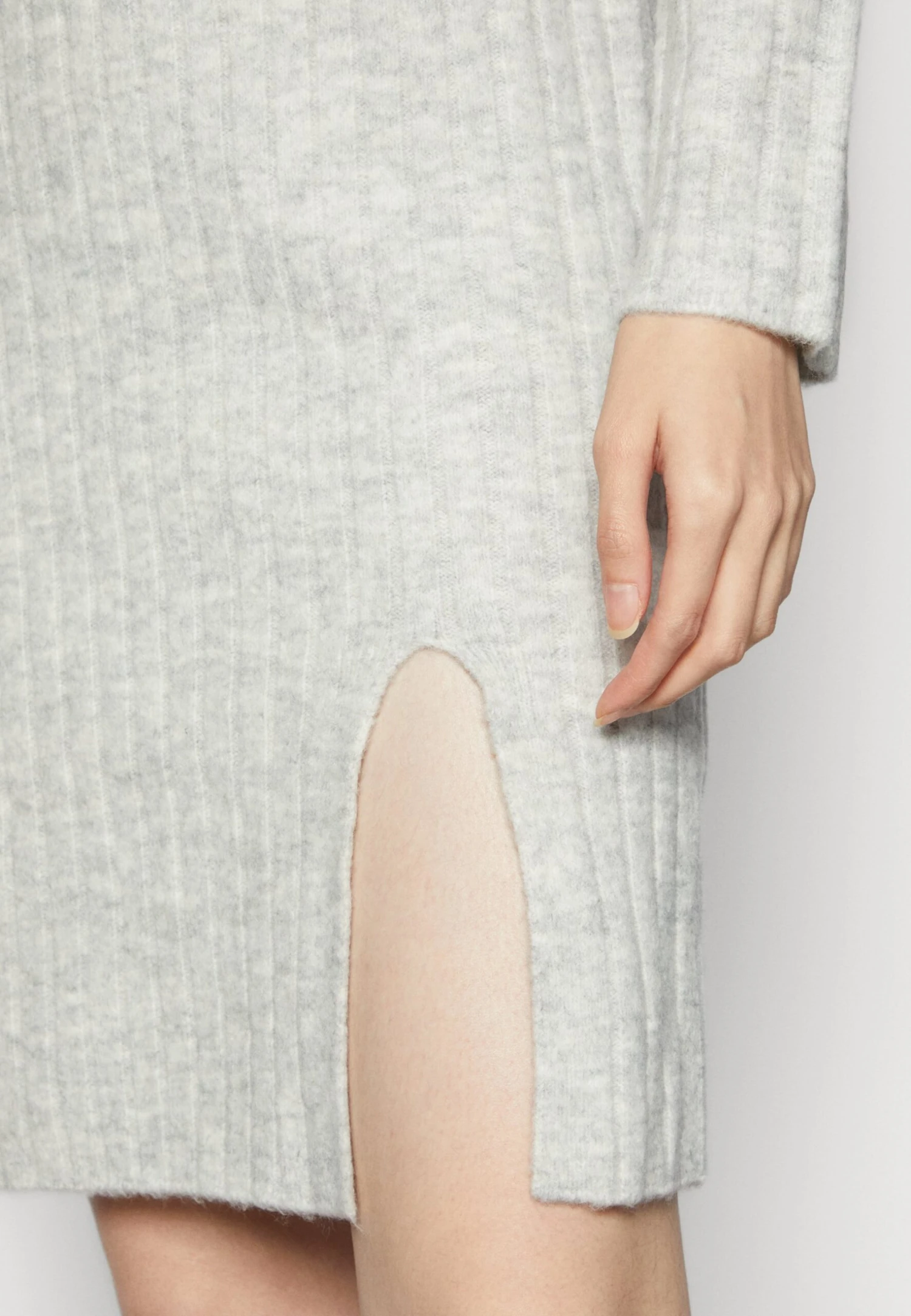 Anna Field Gebreide Jurk - Mottled Light Grey 6 Anna Field Gebreide Jurk - Mottled Light Grey - Afbeelding 6