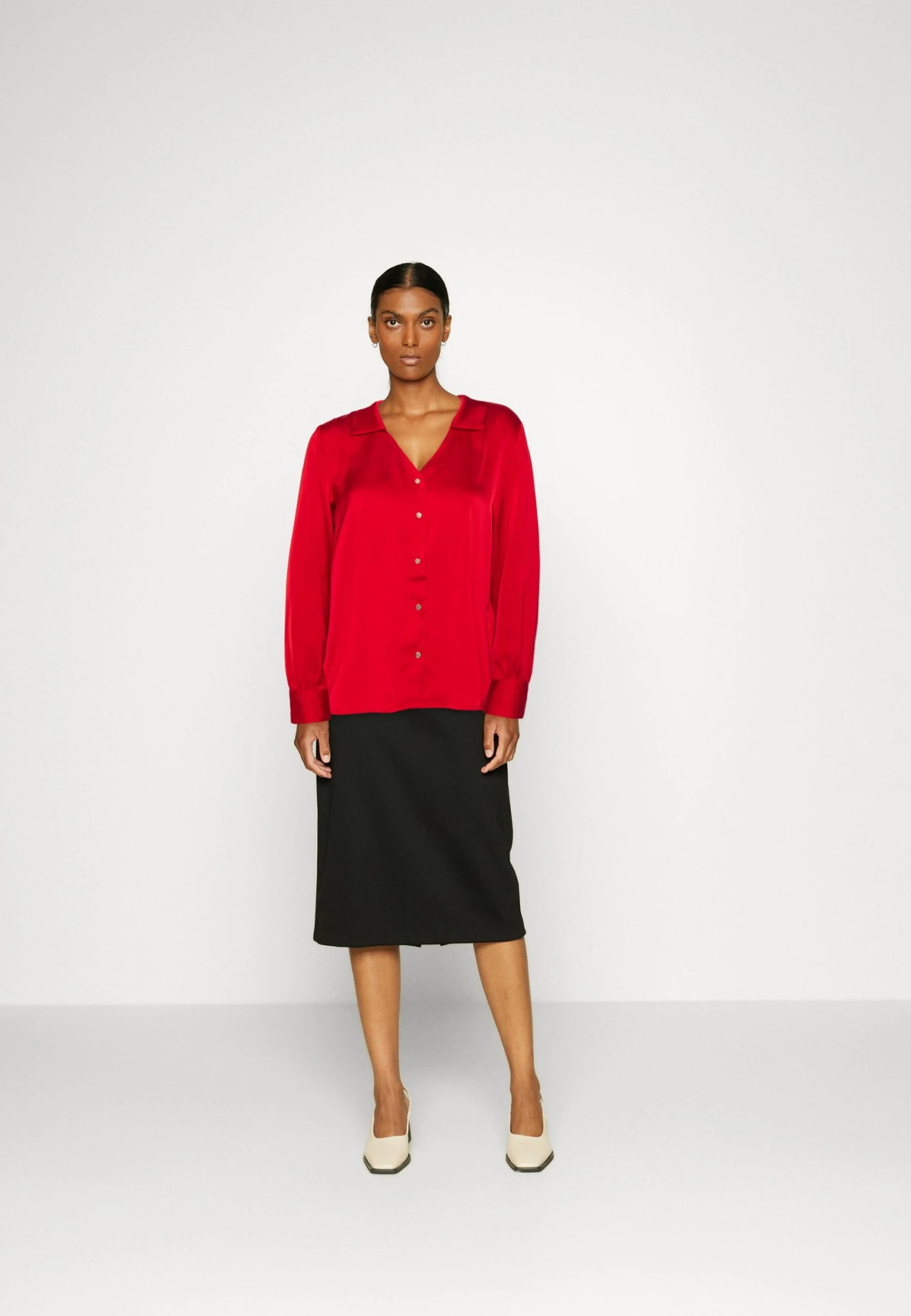 Anna Field Overhemdblouse - Red 2 Anna Field Overhemdblouse - Red - Afbeelding 2