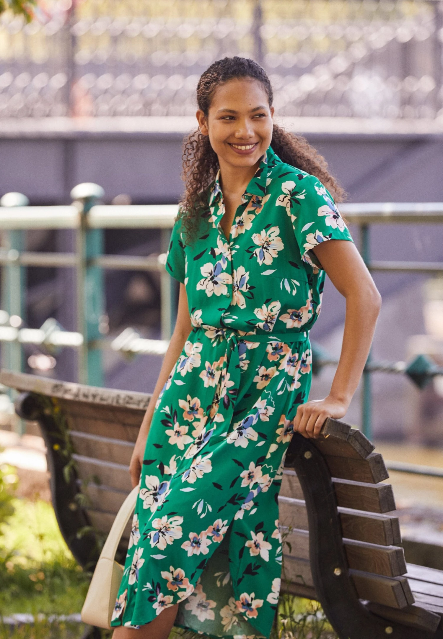 Anna Field Blousejurk - Green/Pink 1 Anna Field Blousejurk - Green/Pink