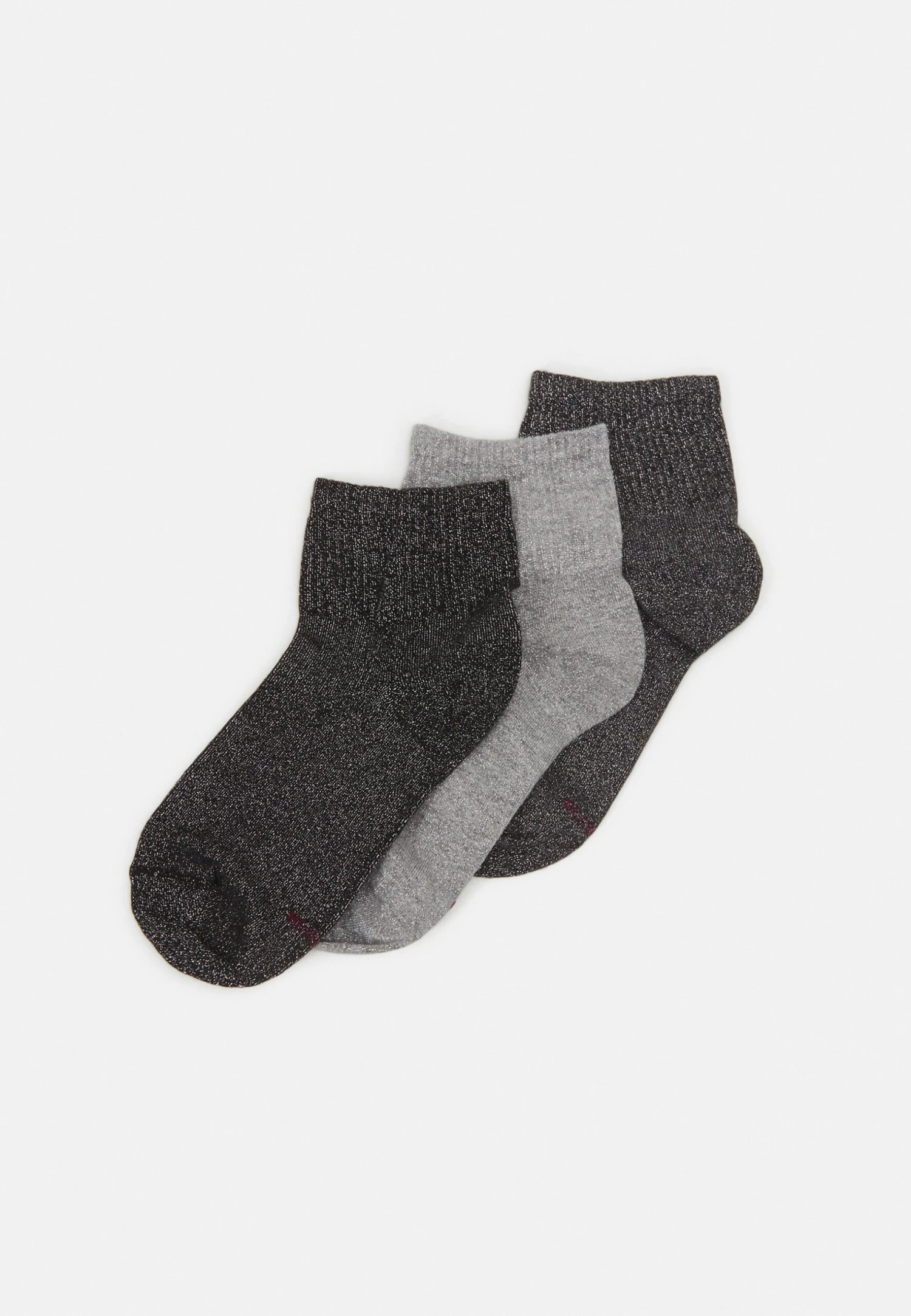 Anna Field Lurex Socks 3 Pack - Sokken - Grey/Black 1 Anna Field Lurex Socks 3 Pack - Sokken - Grey/Black