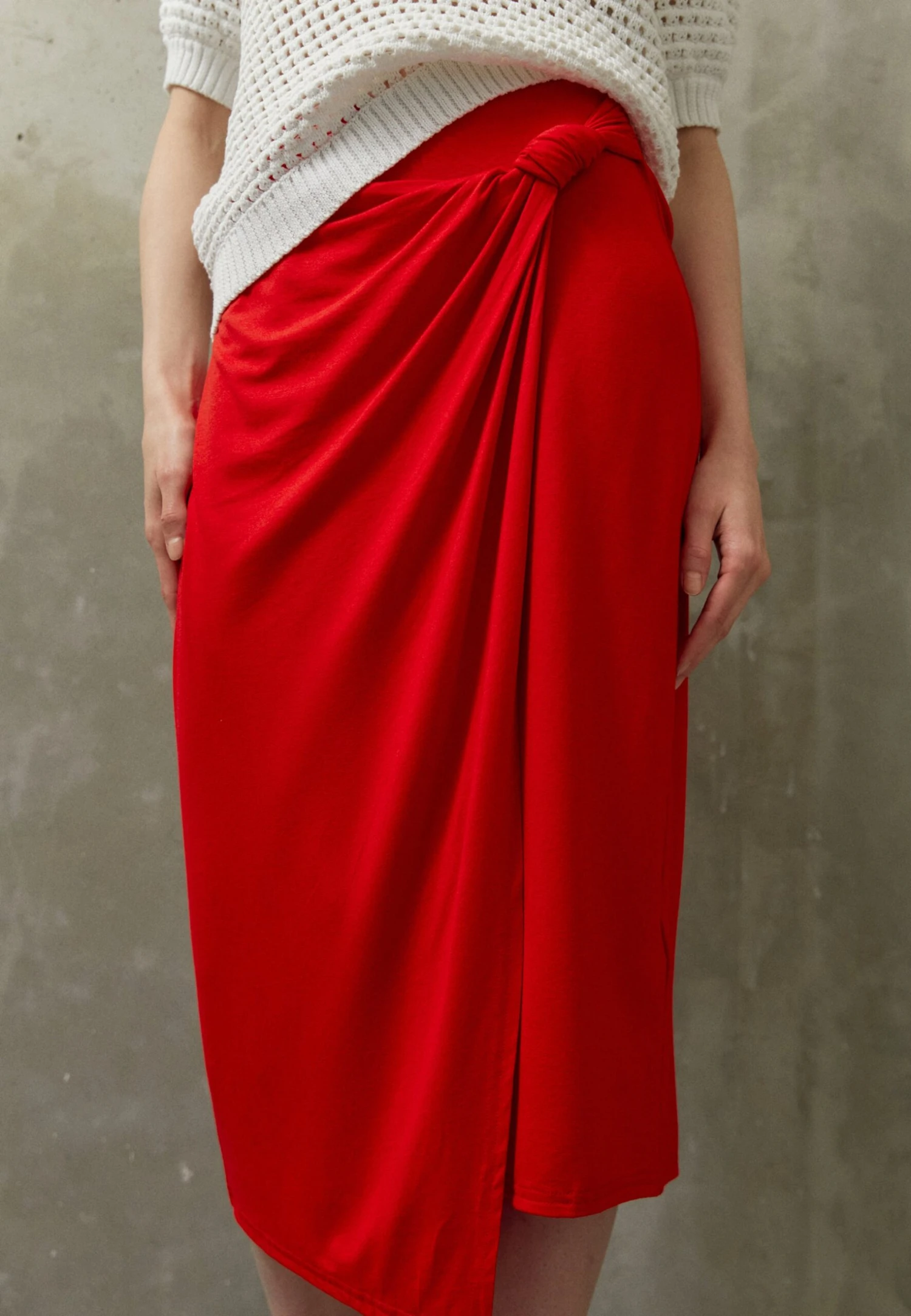 Anna Field Front Knot Midi Skirt - Kokerrok - Red 1 Anna Field Front Knot Midi Skirt - Kokerrok - Red