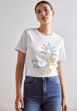 Anna Field Hattie Pineapple Puff - T-Shirt Print - White