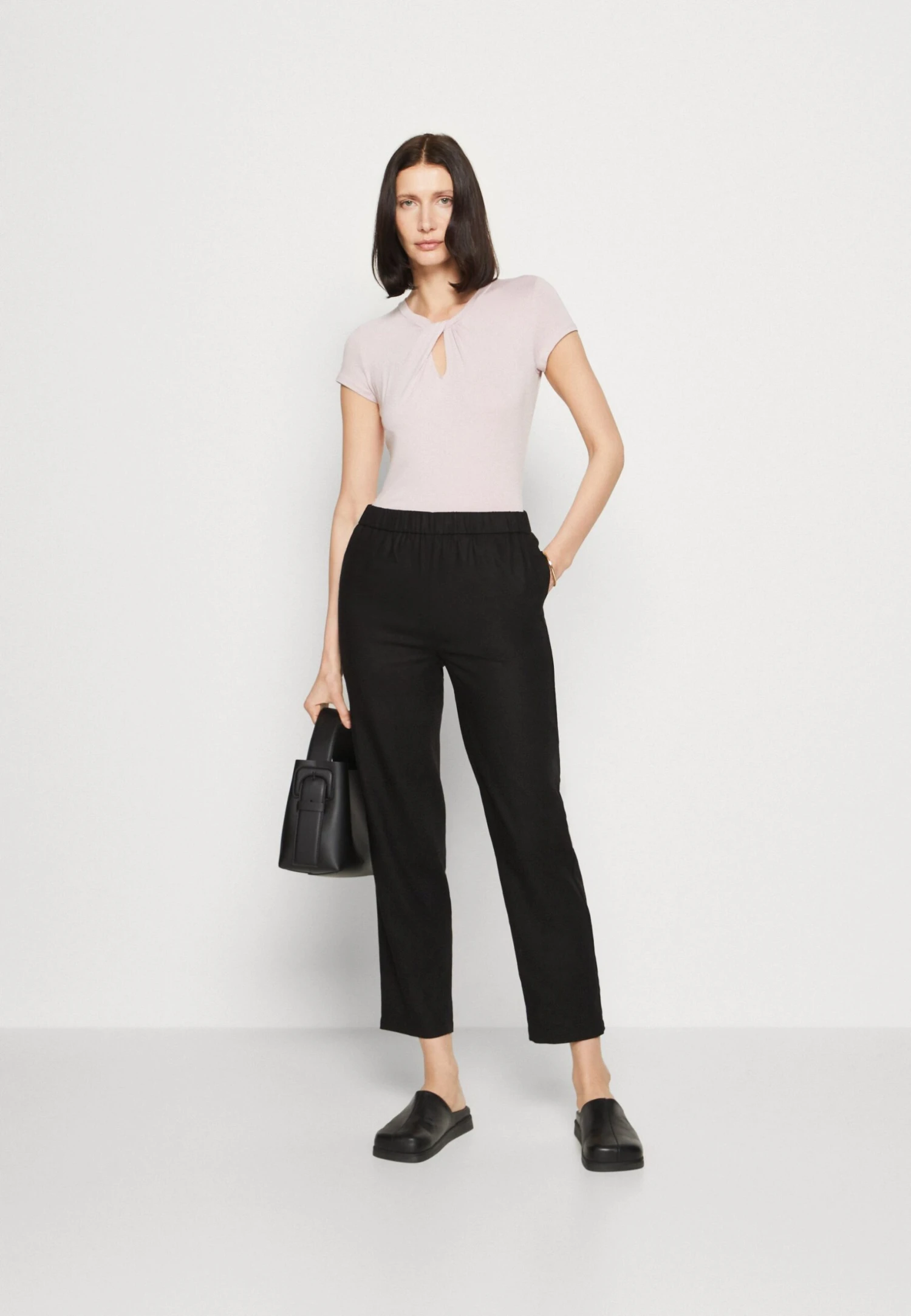 Anna Field Linen Mix - Broek - Black 2 Anna Field Linen Mix - Broek - Black - Afbeelding 2