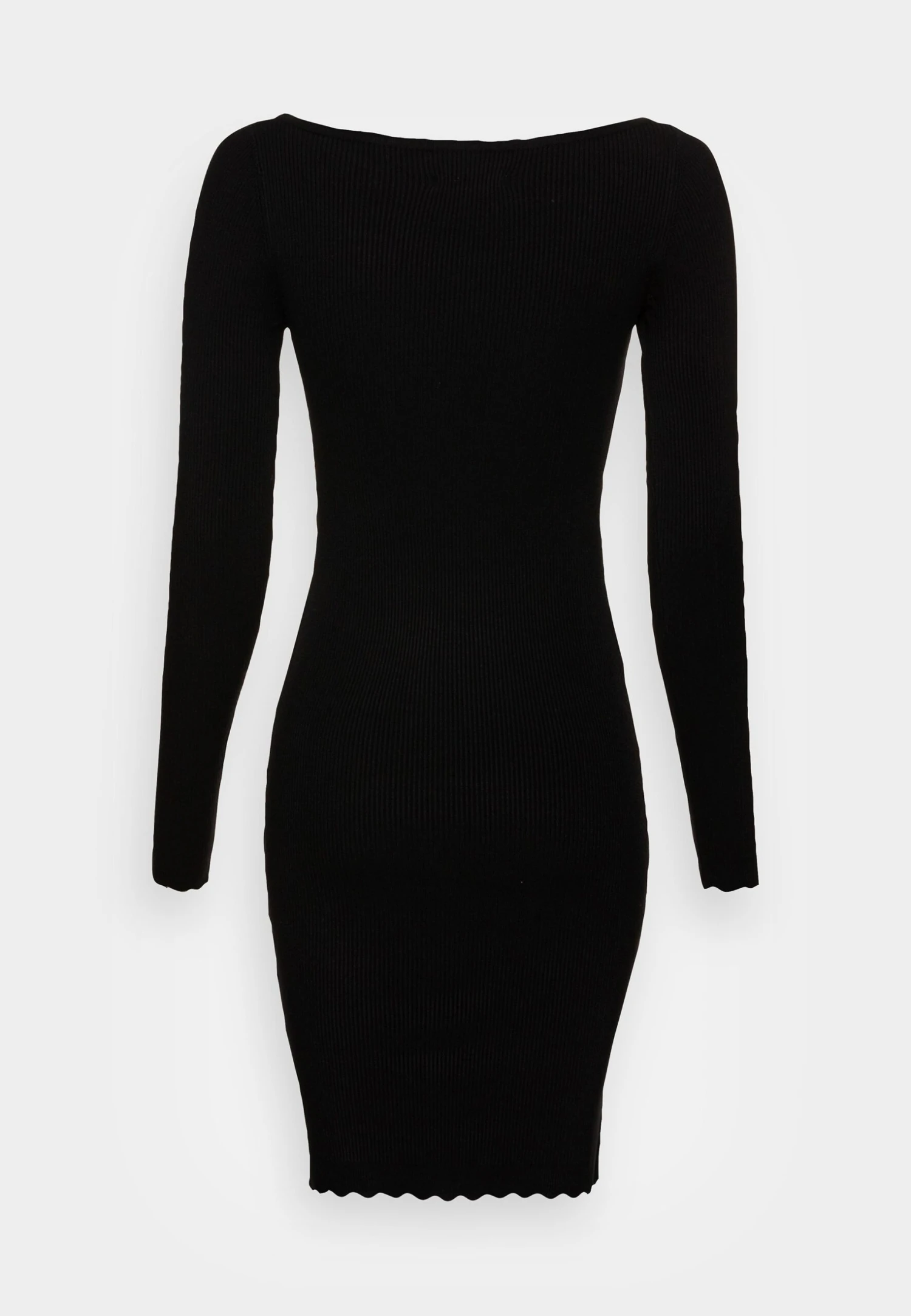 Anna Field Boat Ausschnitt Mini Strickkleid Mit Geschweiften Rändern - Gebreide Jurk - Black 2 Anna Field Boat Ausschnitt Mini Strickkleid Mit Geschweiften Rändern - Gebreide Jurk - Black - Afbeelding 2