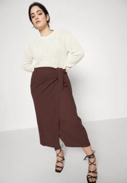 Curvy Textured Sarong Midi Skirt - Wikkelrok - Brown 9 Curvy Textured Sarong Midi Skirt - Wikkelrok - Brown -Anna Field Winkel 49784824a17b4718aa7a745c7f75ba23