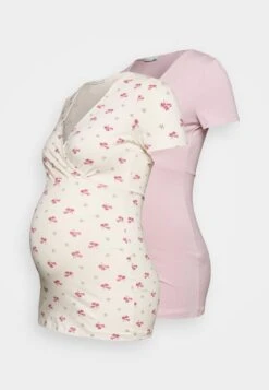 2 Pack - T-Shirt Basic - Pink/Off-White/Multi-Coloured -Anna Field Winkel 4a8a071598774a398979de3e847a0d7d