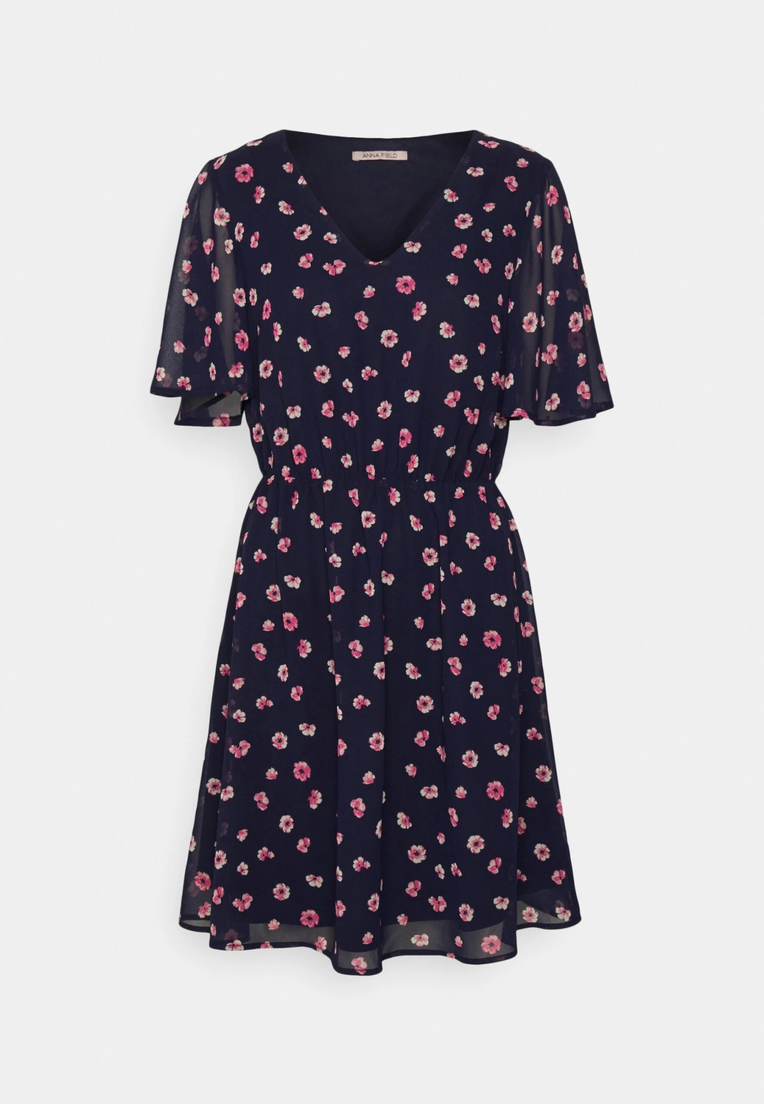 Anna Field V-Neck Sleeve Dress- Jurk - Dark Blue/Pink 7 Anna Field V-Neck Sleeve Dress- Jurk - Dark Blue/Pink - Afbeelding 7