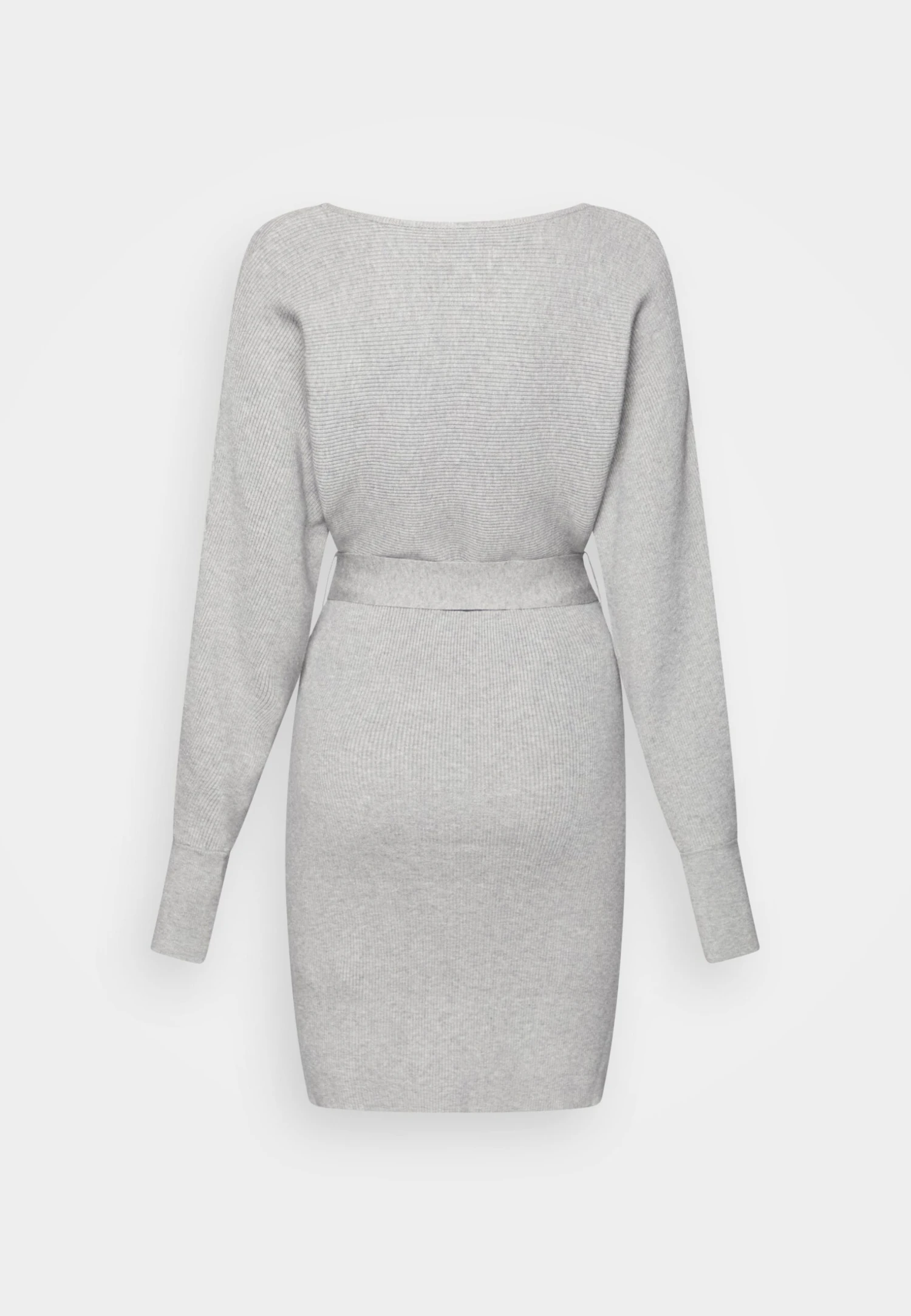 Anna Field Wrap V Ausschnitt Mini Strickkleid Mit Gürtel - Etui-Jurk - Mottled Grey 2 Anna Field Wrap V Ausschnitt Mini Strickkleid Mit Gürtel - Etui-Jurk - Mottled Grey - Afbeelding 2
