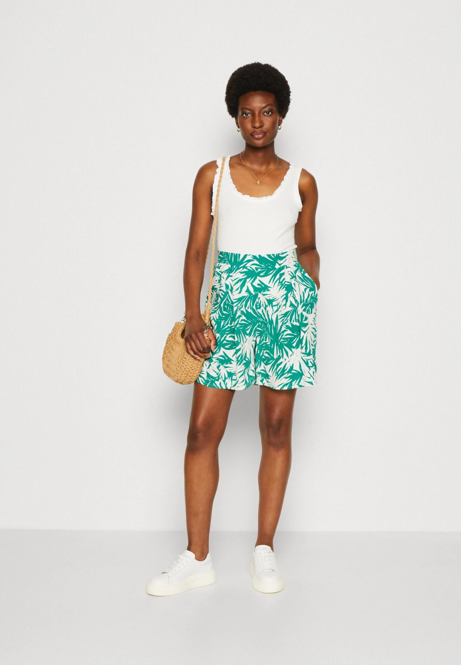 Anna Field Shorts - Green/Off White 2 Anna Field Shorts - Green/Off White - Afbeelding 2