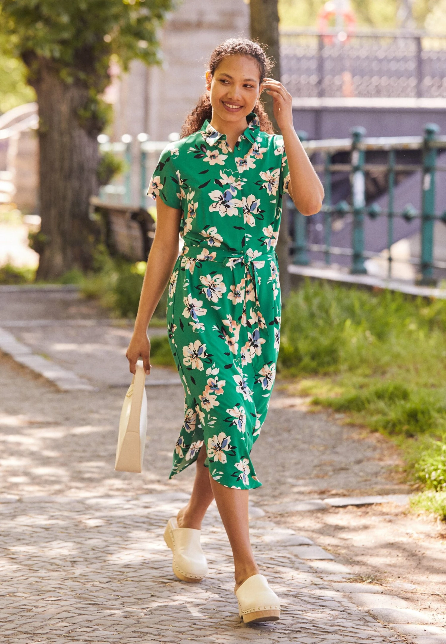 Anna Field Blousejurk - Green/Pink 2 Anna Field Blousejurk - Green/Pink - Afbeelding 2