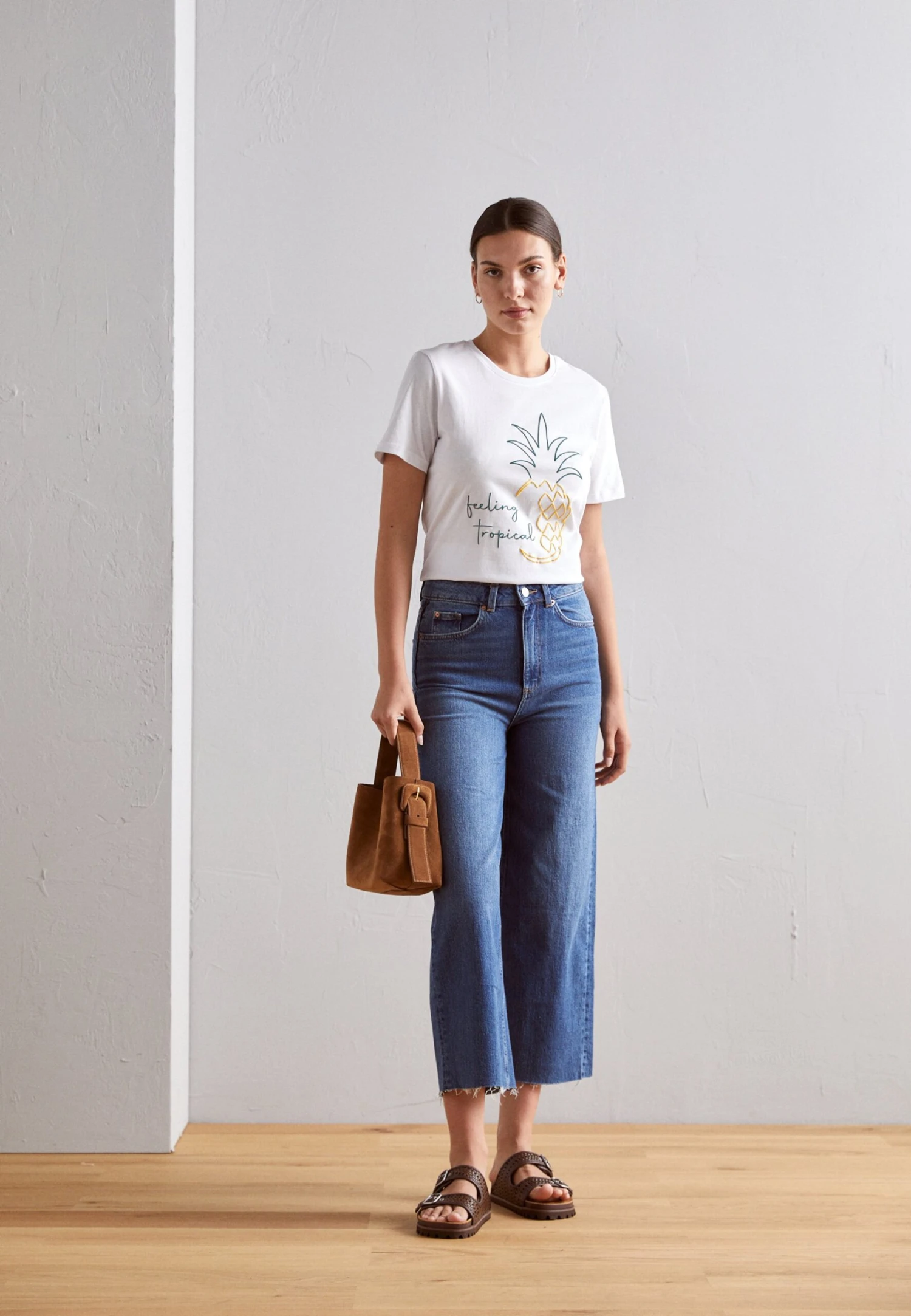 Anna Field Hattie Pineapple Puff - T-Shirt Print - White 2 Anna Field Hattie Pineapple Puff - T-Shirt Print - White - Afbeelding 2