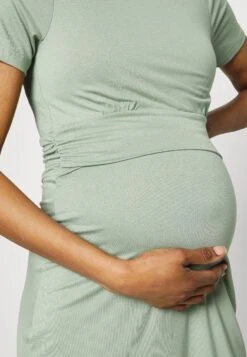 Short Sleeves Ruched Waist Mini Flared Dress - Jerseyjurk - Light Green 9 Short Sleeves Ruched Waist Mini Flared Dress - Jerseyjurk - Light Green -Anna Field Winkel 642d80165ad64bb3a32364f3cbfdbc90