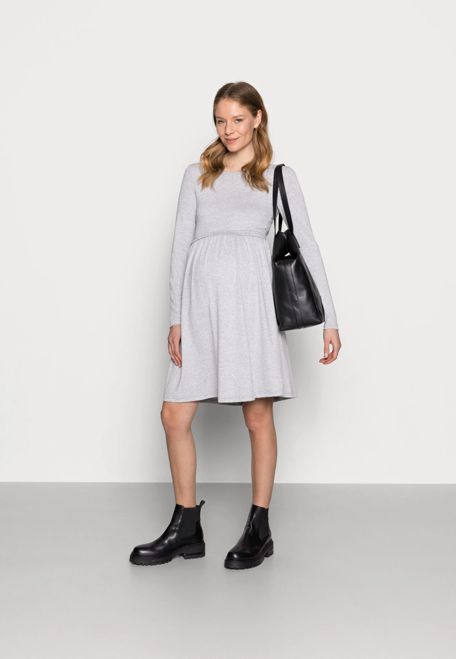 Nursing - Jersey Dress - Jerseyjurk - Grey 2 Nursing - Jersey Dress - Jerseyjurk - Grey - Afbeelding 2