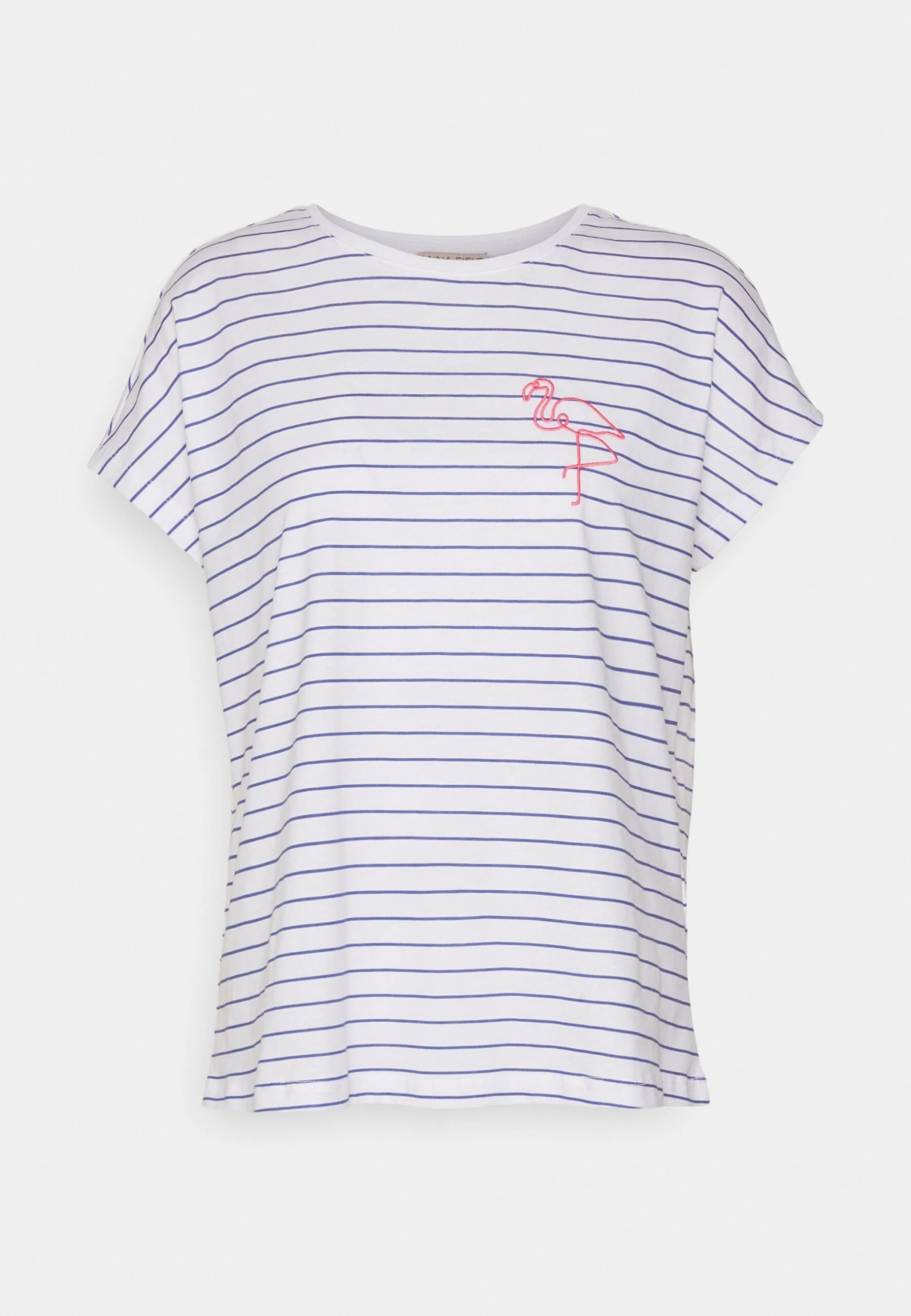 Anna Field Placed Stripe Flamingo Francesca- T-Shirt Print - White 6 Anna Field Placed Stripe Flamingo Francesca- T-Shirt Print - White - Afbeelding 6