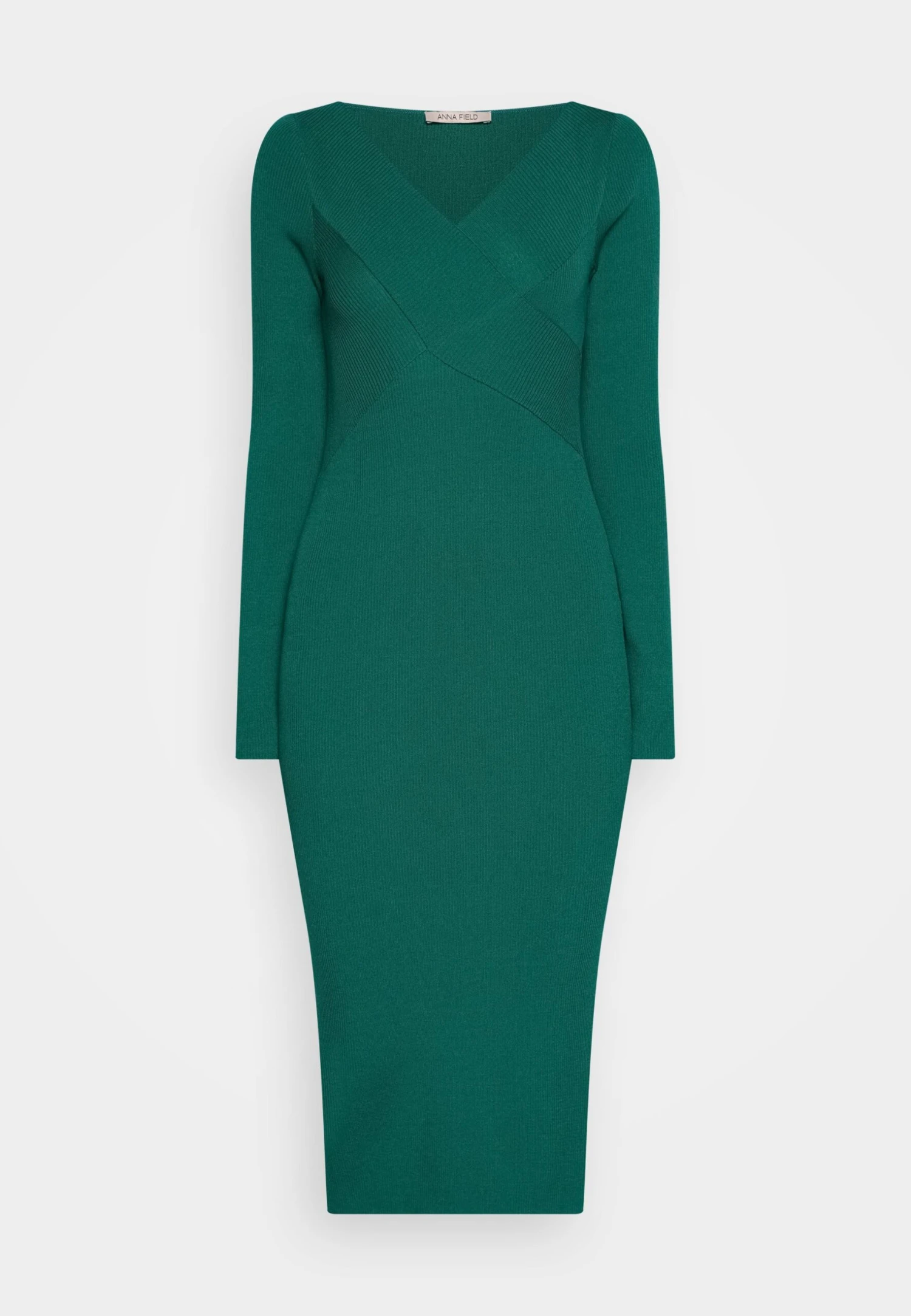 Anna Field V Ausschnitt Bodycon Midi Strickkleid - Etui-Jurk - Green 5 Anna Field V Ausschnitt Bodycon Midi Strickkleid - Etui-Jurk - Green - Afbeelding 5