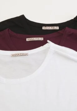 Anna Field 3 Pack - T-Shirt Basic - Dark Red/White/Black -Anna Field Winkel 7189f3de660c4816a95b01514f0e4eb6