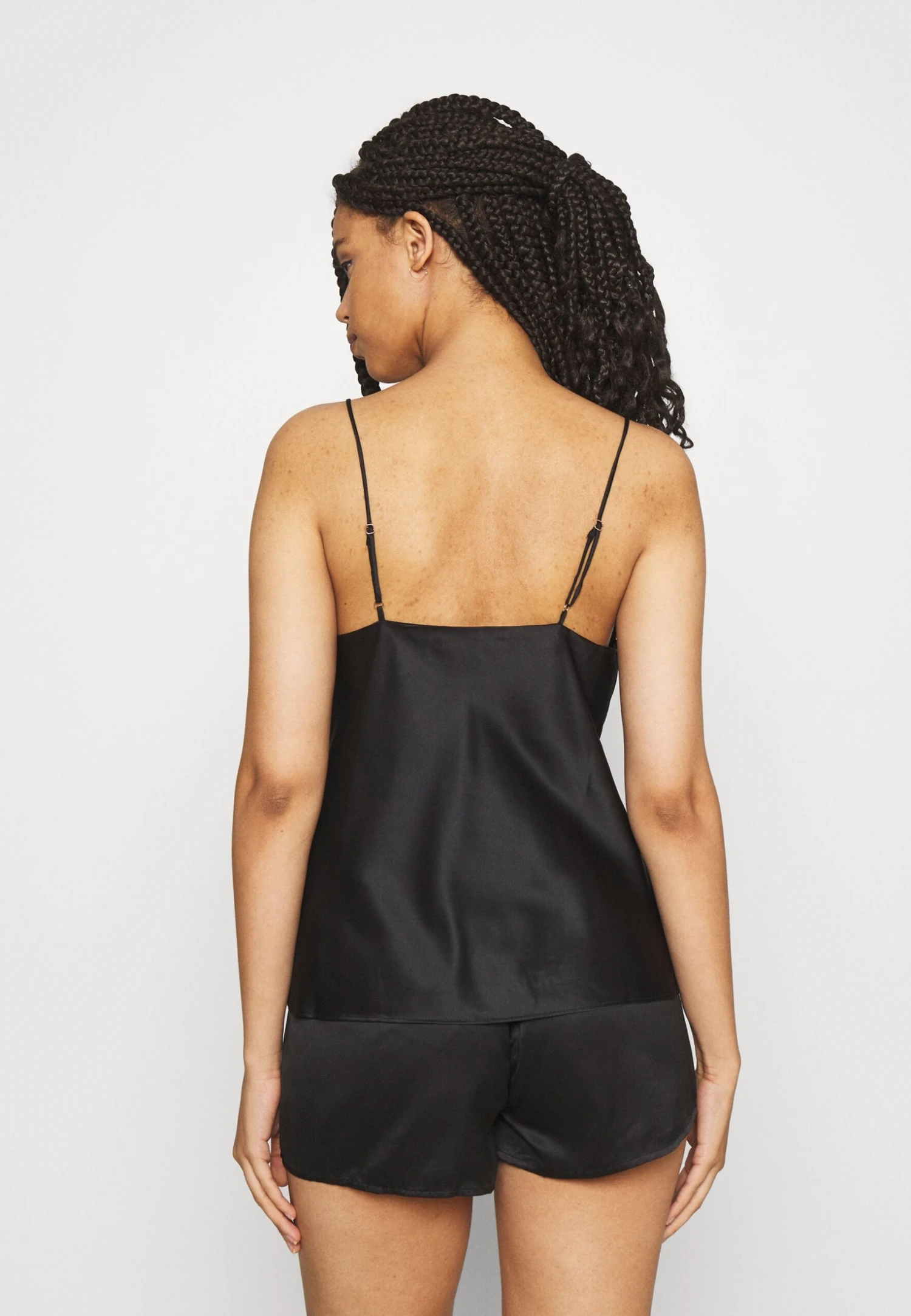 Anna Field Simple Satin Short Set - Pyjama - Black 3 Anna Field Simple Satin Short Set - Pyjama - Black - Afbeelding 3