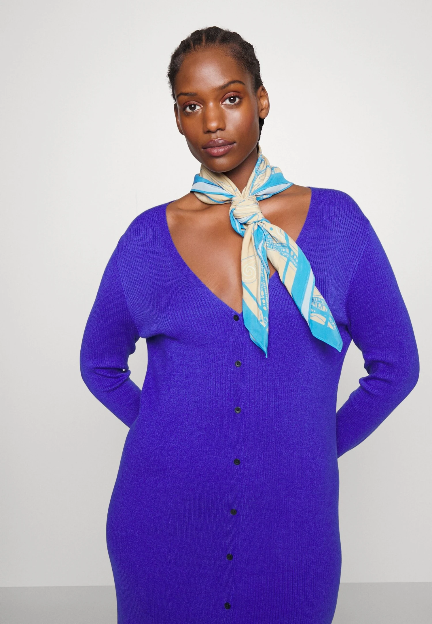 Gebreide Jurk - Blue 4 Gebreide Jurk - Blue - Afbeelding 4