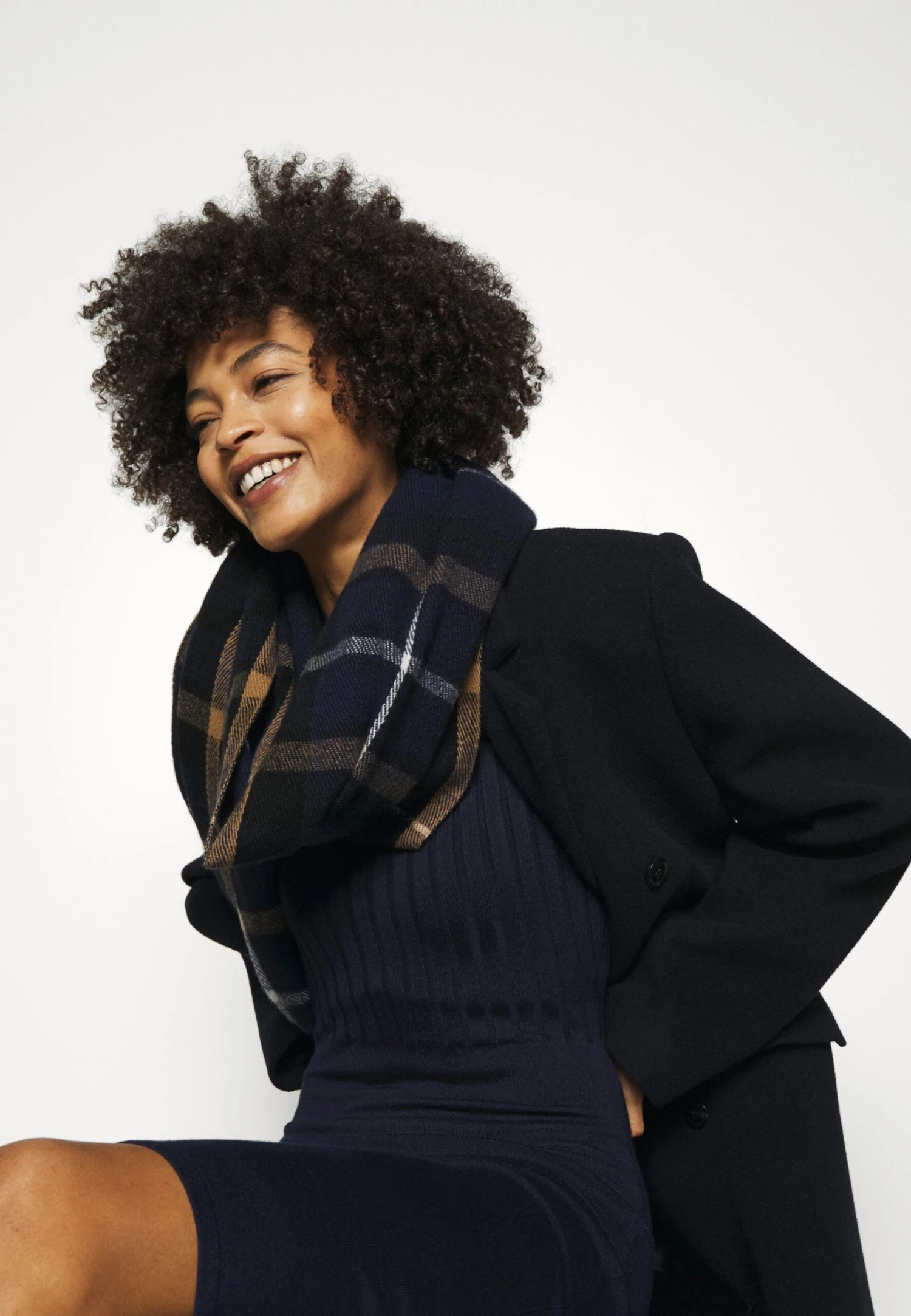 Anna Field Crew Ausschnitt Ripp Top Bodycon Mini Strickkleid - Etui-Jurk - Dark Blue 4 Anna Field Crew Ausschnitt Ripp Top Bodycon Mini Strickkleid - Etui-Jurk - Dark Blue - Afbeelding 4