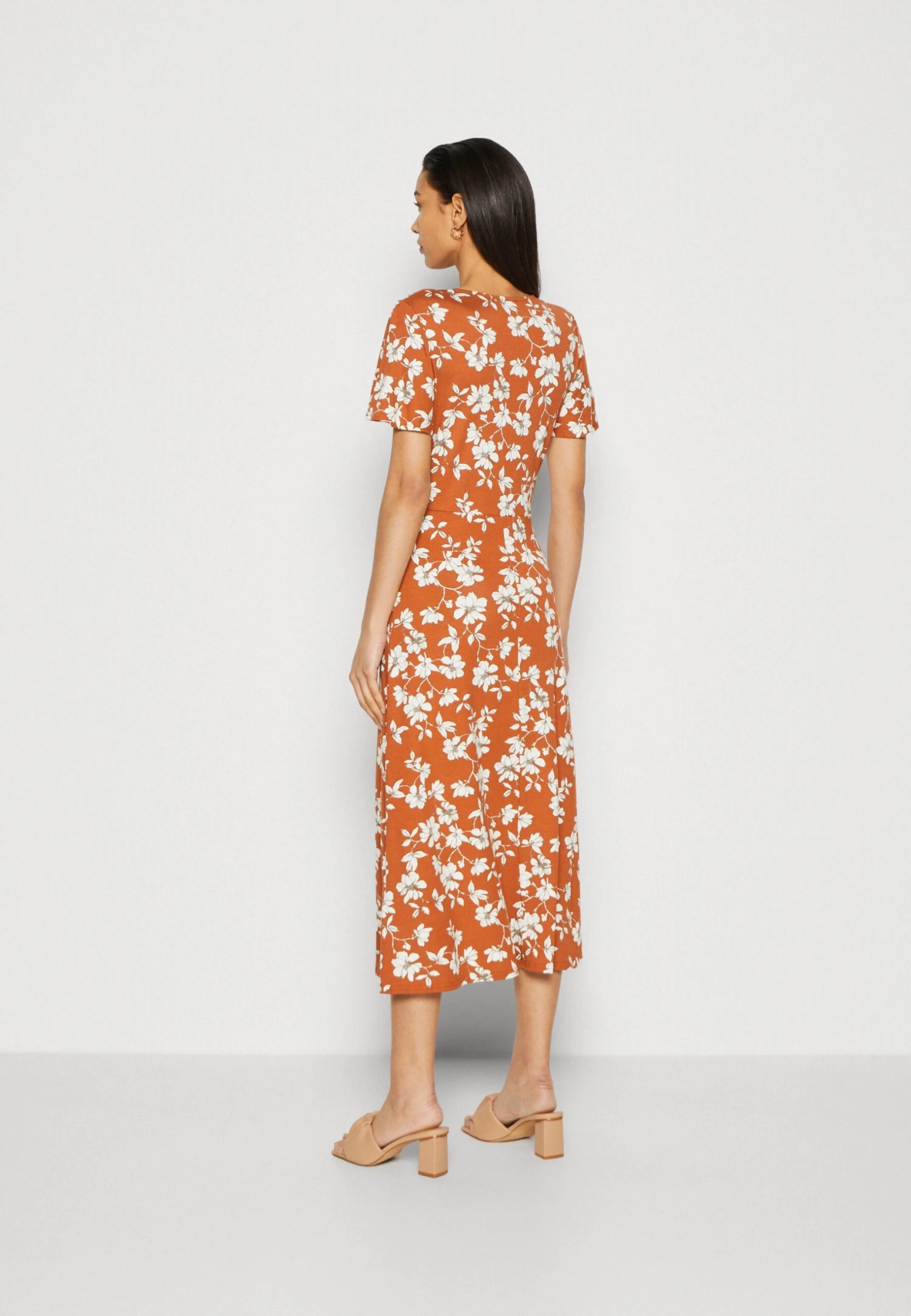 Anna Field Jerseyjurk - Brown/White 3 Anna Field Jerseyjurk - Brown/White - Afbeelding 3