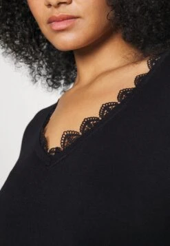 V Ausschnitt Mini Strickkleid Mit Gürtel Und Spitzeneinsatz - Gebreide Jurk - Black 11 V Ausschnitt Mini Strickkleid Mit Gürtel Und Spitzeneinsatz - Gebreide Jurk - Black -Anna Field Winkel 9767c2bf10c94c0790a4bd34c216faff