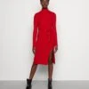 Anna Field Rollkragen Ripp Mini Strickkleid Mit Gürtel - Gebreide Jurk - Red