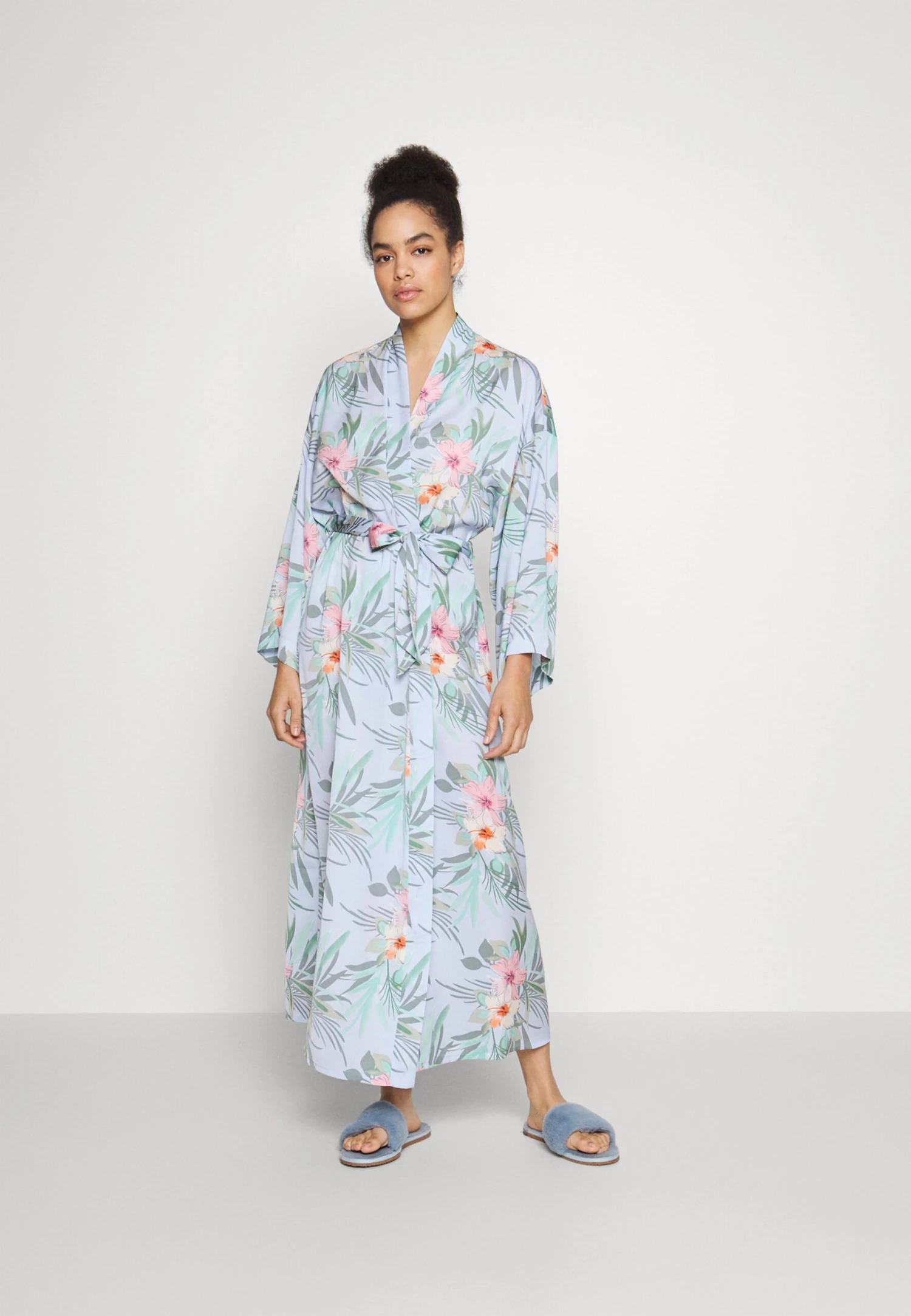 Anna Field Floral Robe - Badjas - Blue 1 Anna Field Floral Robe - Badjas - Blue