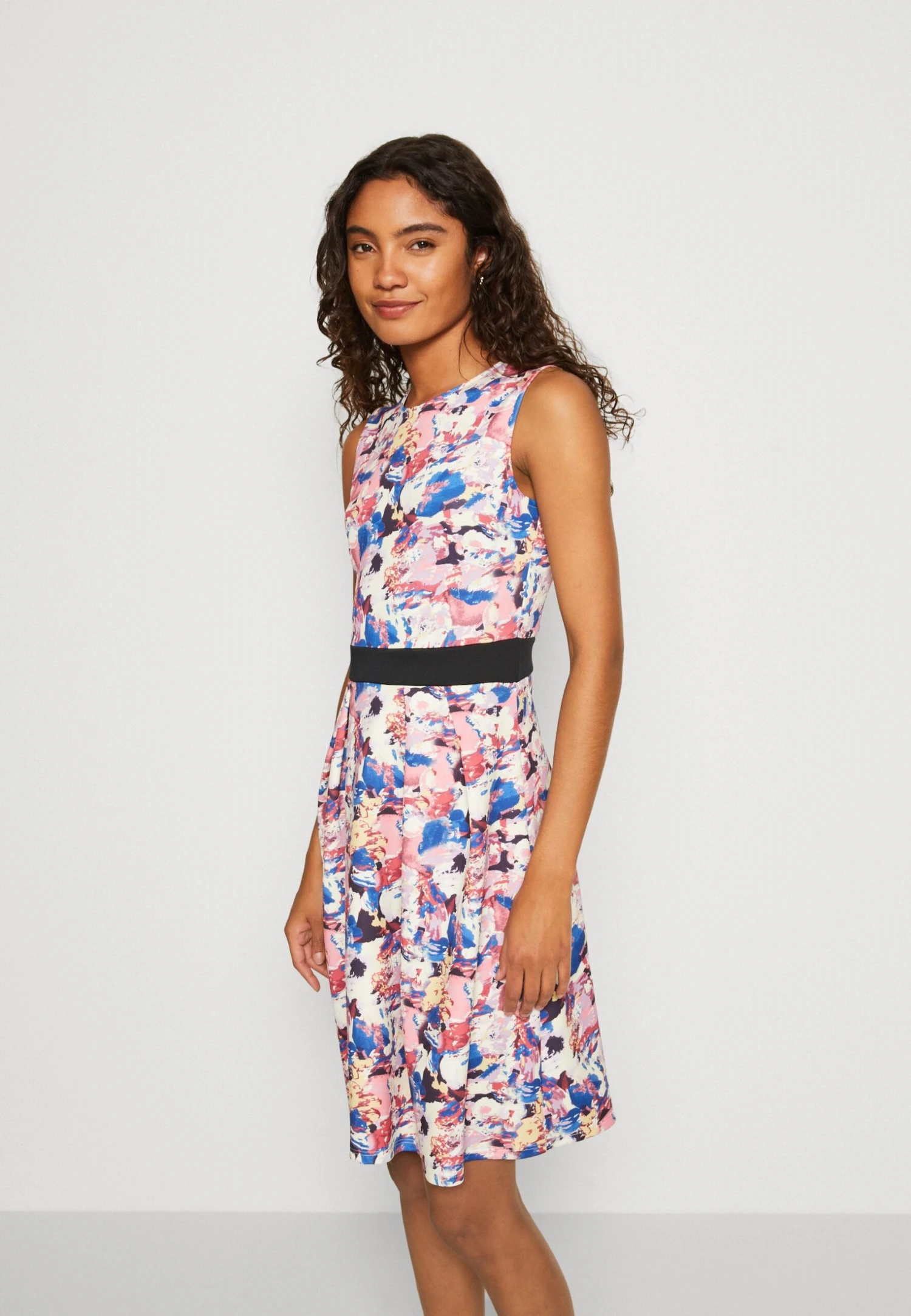 Anna Field Jurk - Beige/Blue/Pink 4 Anna Field Jurk - Beige/Blue/Pink - Afbeelding 4