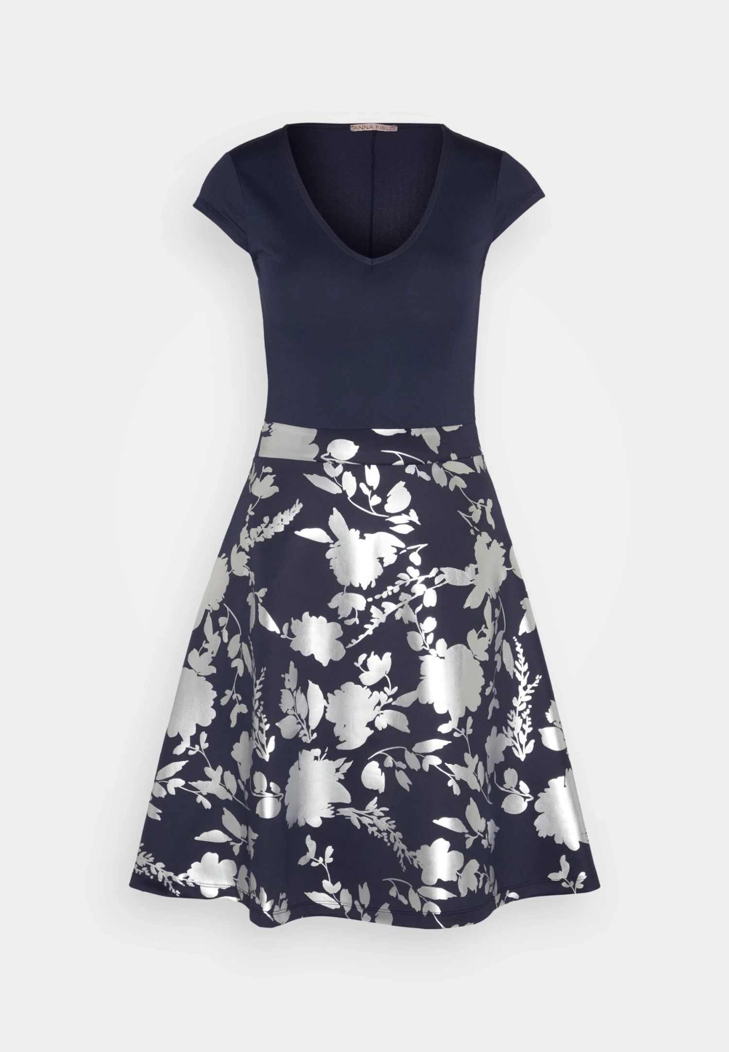 Anna Field Jerseyjurk - Dark Blue/Silver 5 Anna Field Jerseyjurk - Dark Blue/Silver - Afbeelding 5