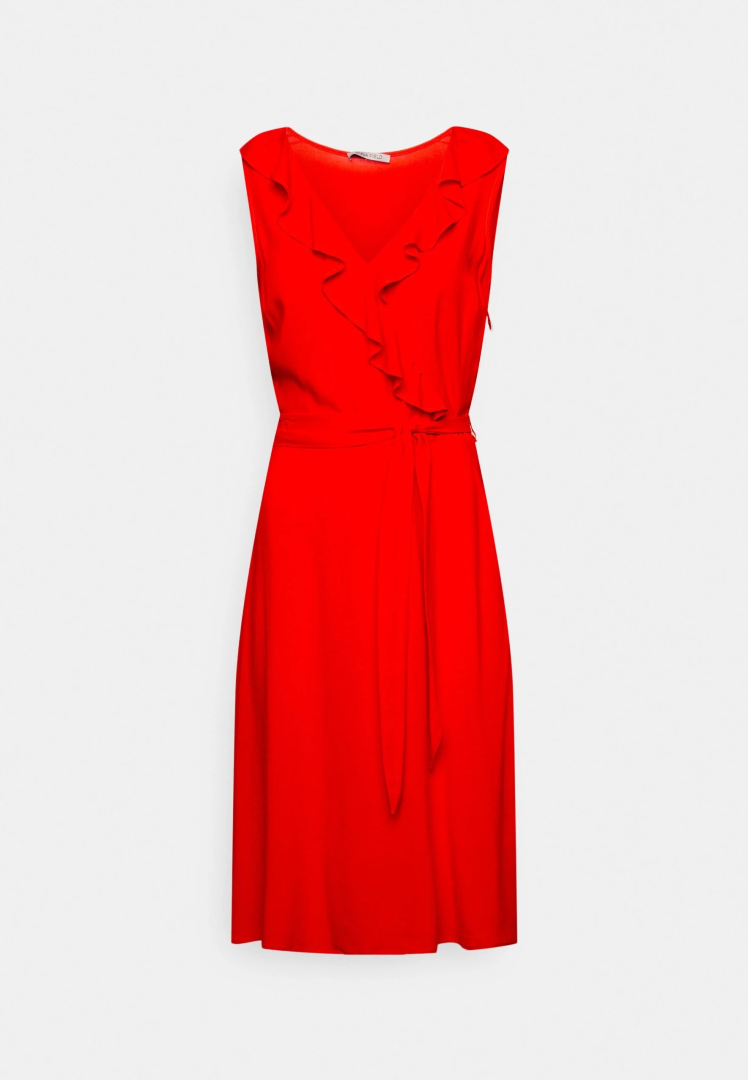 Anna Field Volant Midi Dress - Jurk - Red 1 Anna Field Volant Midi Dress - Jurk - Red
