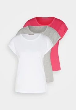 Anna Field 3 Pack - T-Shirt Basic - White/Mottled Light Grey -Anna Field Winkel ab30f323e554475493e17eab6c1941e9