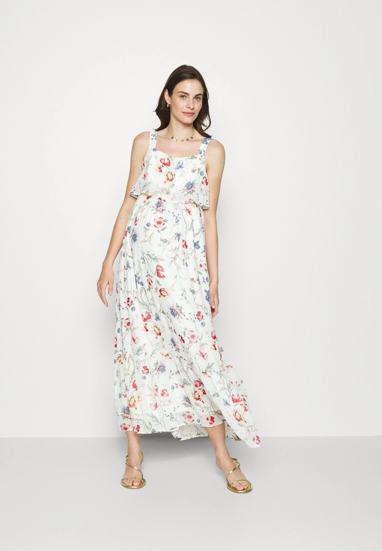 Woven Mama Maxi Dress Nursing Function- Maxi-Jurk - White/Red 2 Woven Mama Maxi Dress Nursing Function- Maxi-Jurk - White/Red - Afbeelding 2