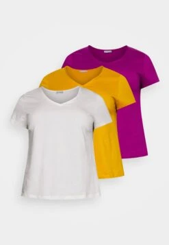 3 Pack - T-Shirt Basic - White/Dark Yellow/Purple 12 3 Pack - T-Shirt Basic - White/Dark Yellow/Purple -Anna Field Winkel c92a2b20ff314f6198b11ada235df7d1