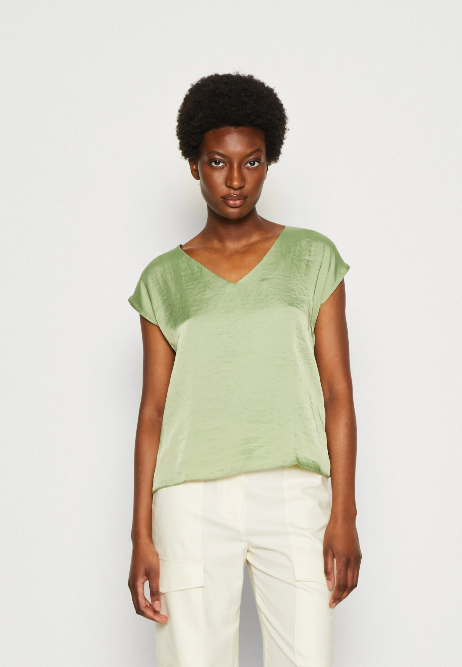 Anna Field T-Shirt Basic - Olive 1 Anna Field T-Shirt Basic - Olive