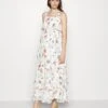 Woven Mama Maxi Dress Nursing Function- Maxi-Jurk - White/Red