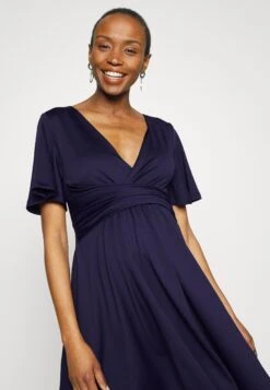 Sleeves Wrap Waist V Flared Mini Dress- Jerseyjurk - Dark Blue 9 Sleeves Wrap Waist V Flared Mini Dress- Jerseyjurk - Dark Blue -Anna Field Winkel d9551b1e49b54f0d89bacfa8c121a8d2