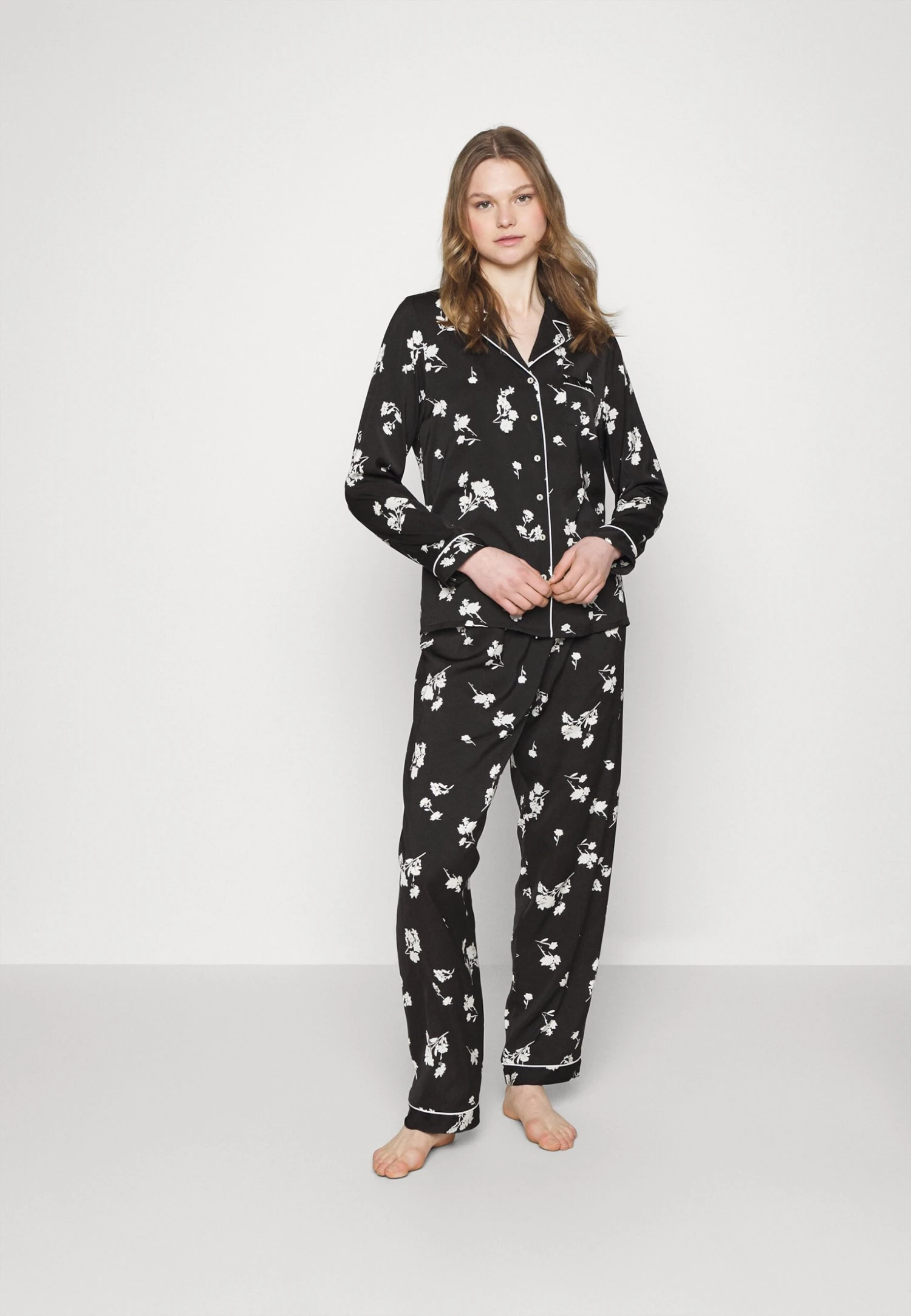 Anna Field Set - Pyjama - Black/Offwhite 2 Anna Field Set - Pyjama - Black/Offwhite - Afbeelding 2